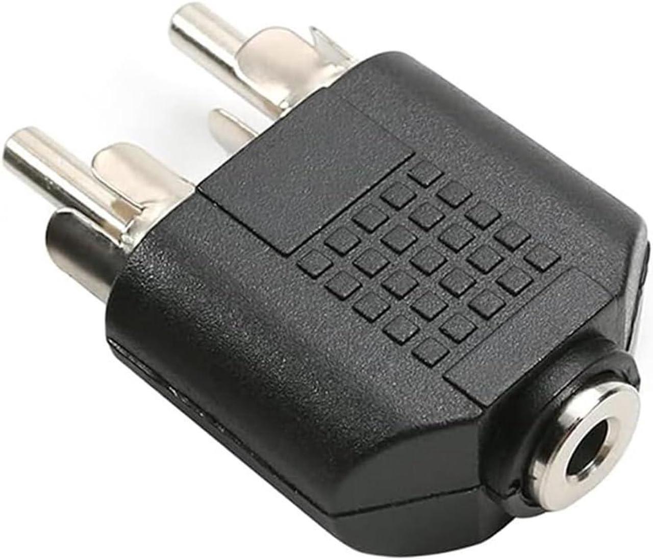 Main image of Nickel Plated 2 RCA Male to 3.5mm Stereo Female Connector Adapter