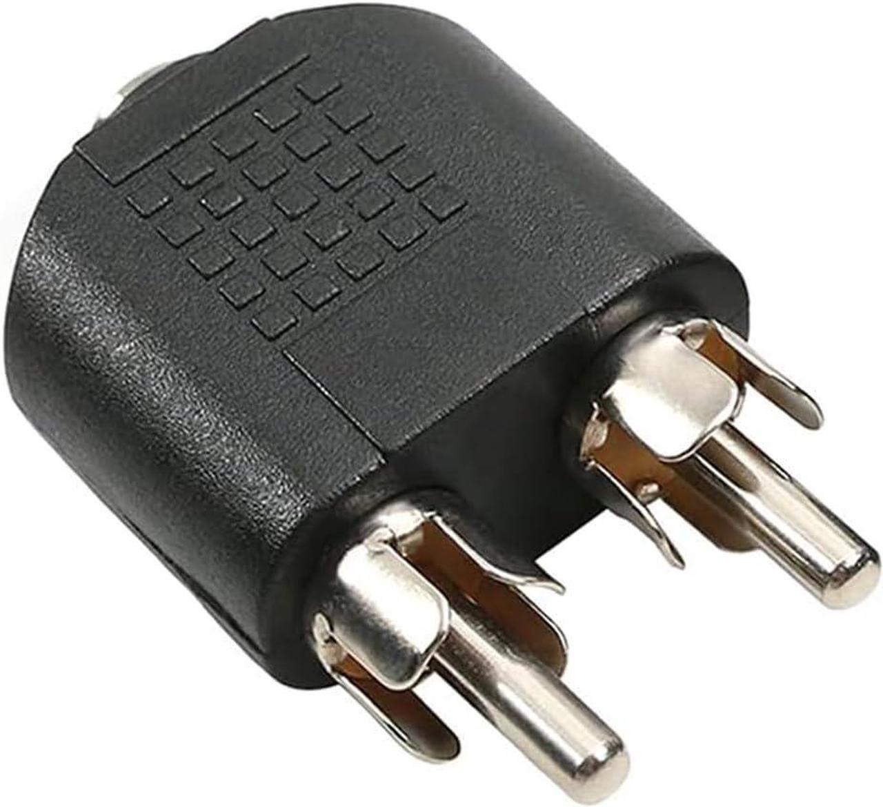 Alt view image 3 of 3 - Nickel Plated 2 RCA Male to 3.5mm Stereo Female Connector Adapter