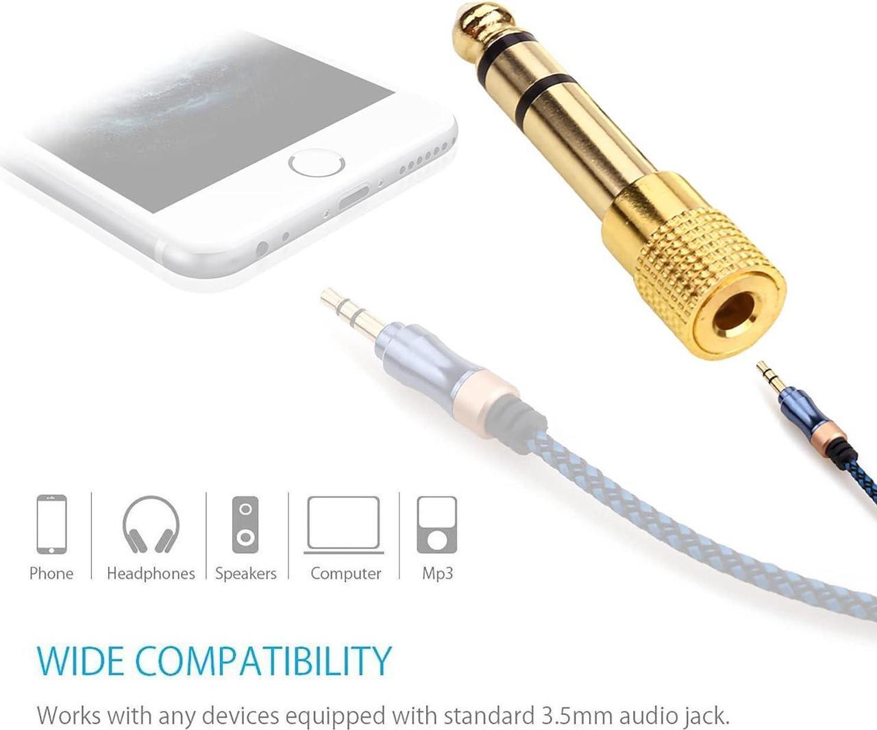 Alt view image 6 of 7 - 4PCS 1/4 to (1/8) 3.5mm Stereo Headphone Adapters for Audio Connector 3.5mm Female to 6.35mm Male Jack Plug Stereo Adapter for Headphone Adapte