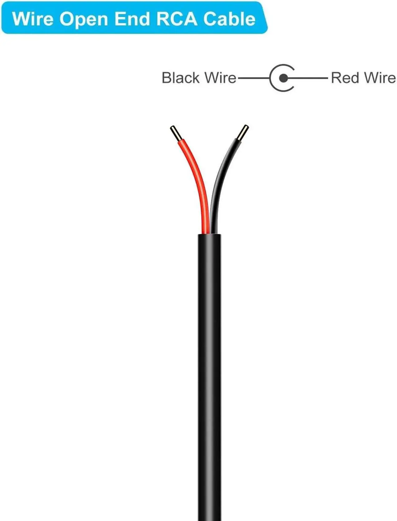 Alt view image 3 of 6 - RCA to Bare Wire Speaker Cable 2 Pack Speaker Bare Wire Cables to RCA Plugs Adapter Repair Speaker Cord for Speakers Amplifier Audio Video AV Receivers- DIY 2m line
