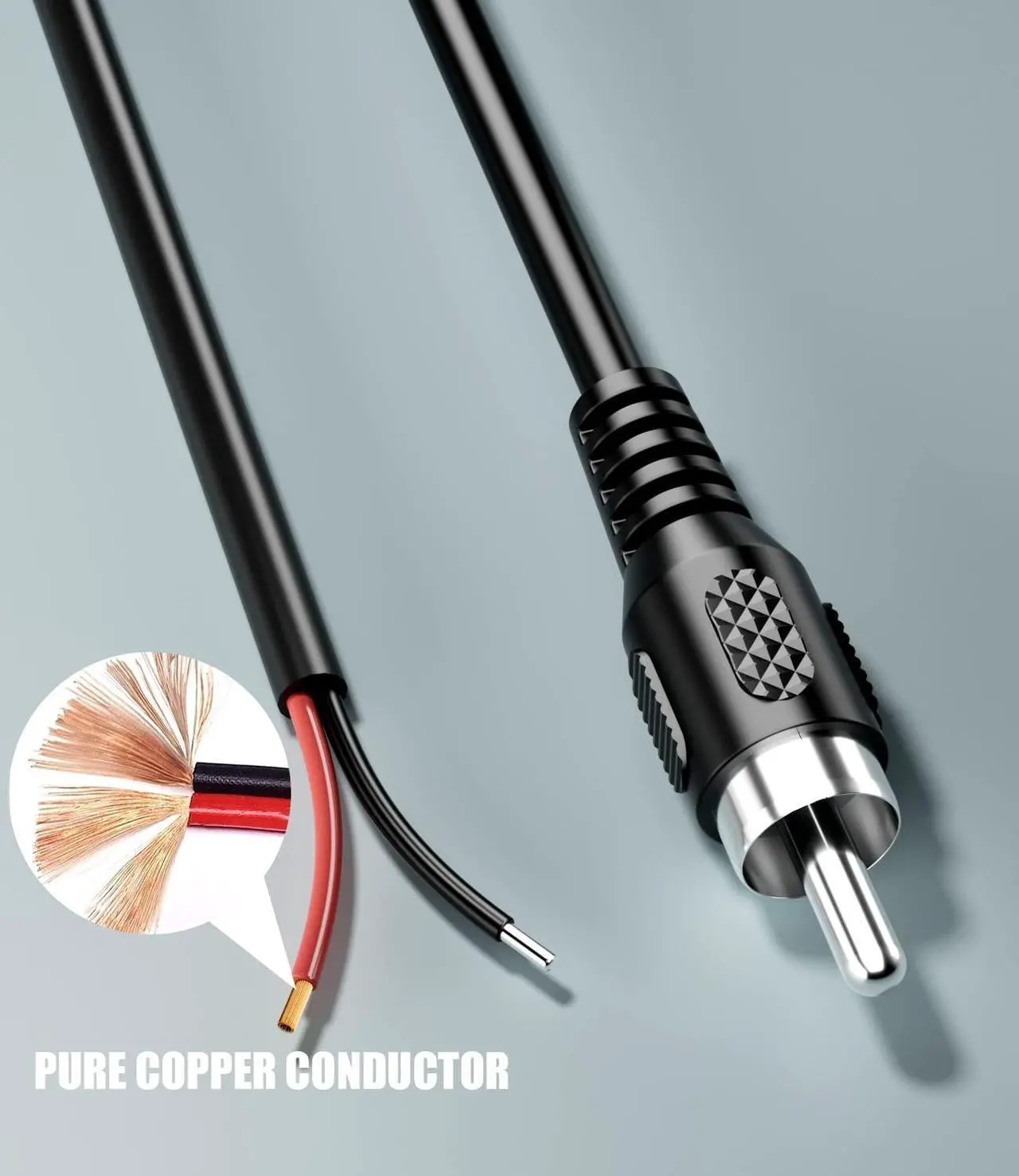 Alt view image 4 of 6 - RCA to Bare Wire Speaker Cable 2 Pack Speaker Bare Wire Cables to RCA Plugs Adapter Repair Speaker Cord for Speakers Amplifier Audio Video AV Receivers- DIY 2m line