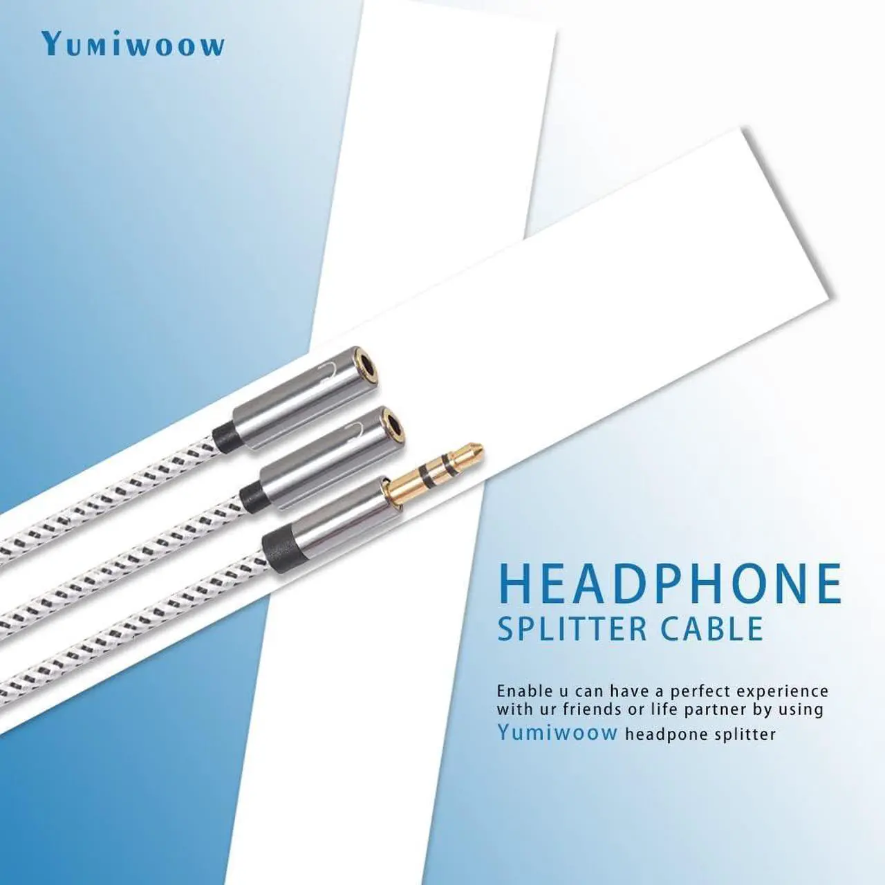 Alt view image 3 of 7 - Headphone Splitter 3.5mm Audio Stereo Y Splitter Extension Cable Male to Female Dual Headphone Jack Adapter 3 (1pack)