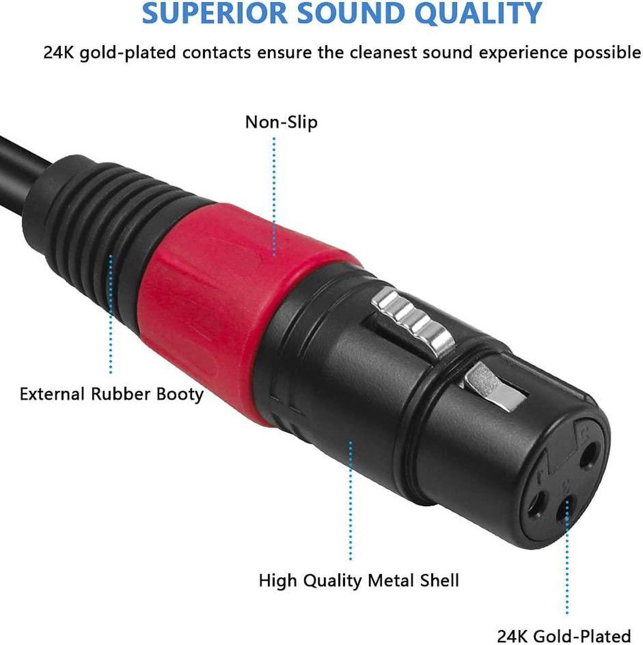 Alt view image 3 of 7 - XLR to 1/4 Cable Balanced XLR Female to 1/4 Female Stereo Audio Adapter 3 Pin Female XLR to Quarter inch TRS Connector Converter Interconnect Cable - 1.6 Feet