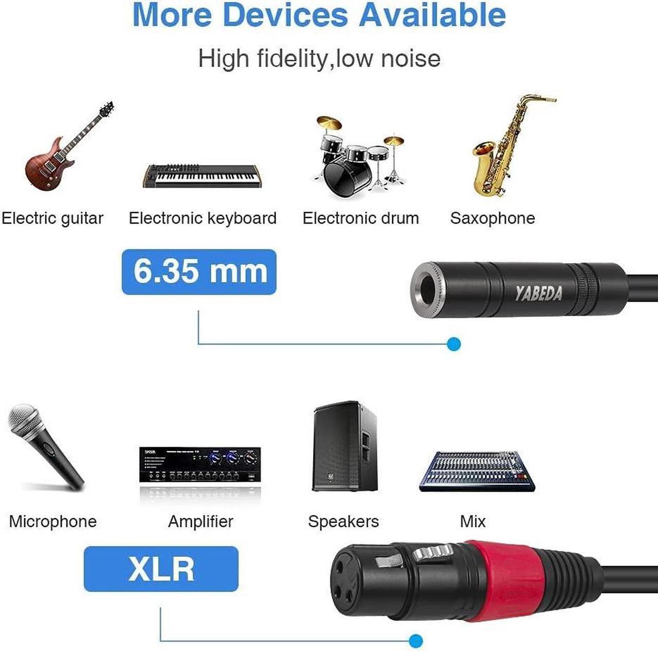 Alt view image 5 of 7 - XLR to 1/4 Cable Balanced XLR Female to 1/4 Female Stereo Audio Adapter 3 Pin Female XLR to Quarter inch TRS Connector Converter Interconnect Cable - 1.6 Feet