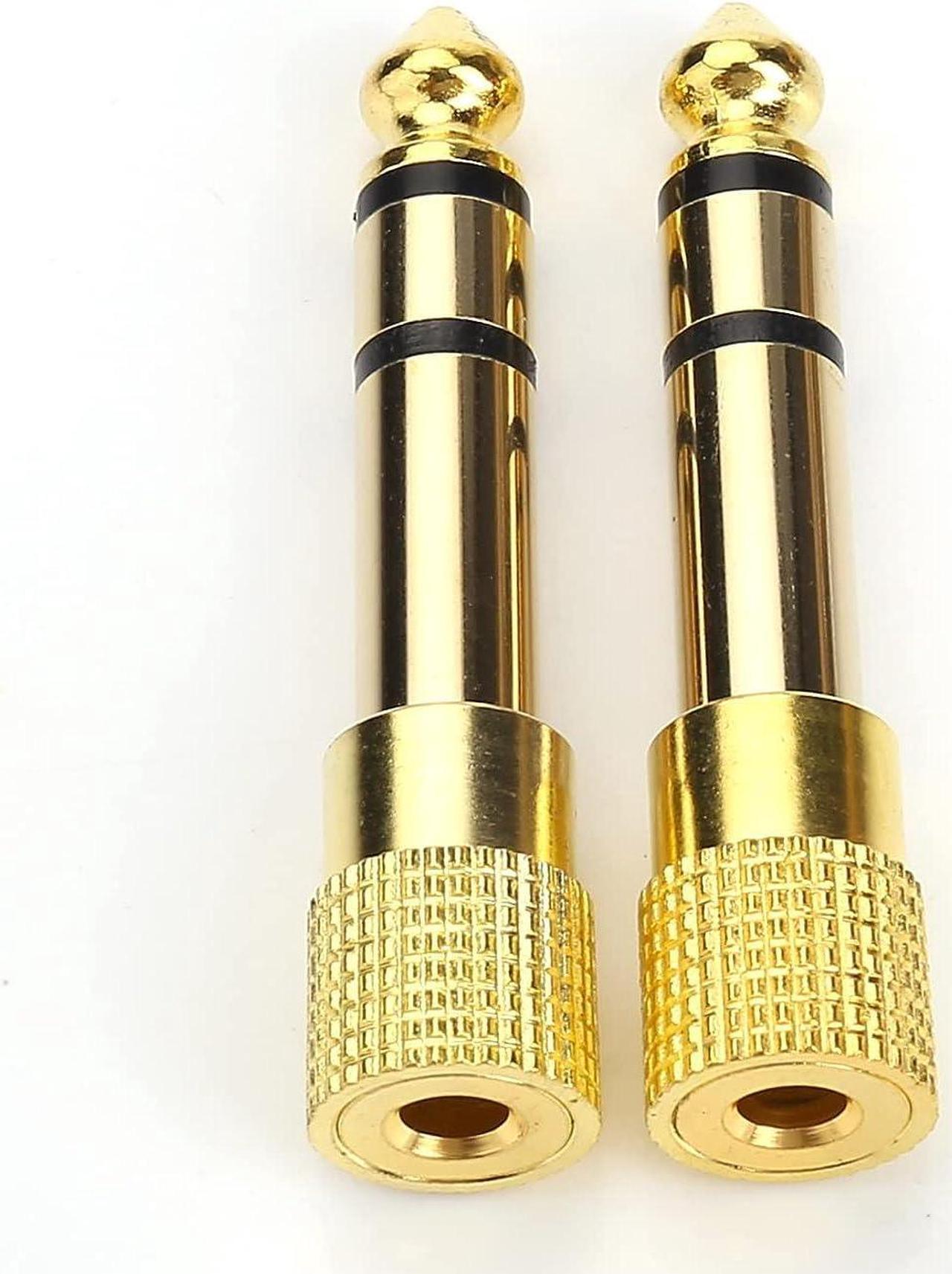 Alt view image 2 of 7 - Professional 6.35mm 1/4 inch Plug to 3.5mm 1/8 inch Jack Gold Plated TRS AUX Stereo Audio Headphone Jack Adapter Converter Connector(2 Pack)