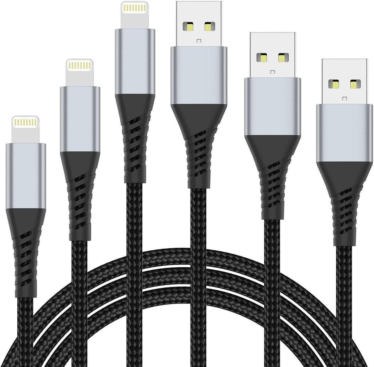 Main image of Lightning Cable 2FT iPhone Charger Cable [3Pack] 2 Foot iPhone Charging Cord Fast Charging Braided USB to Lightning Cable for Apple iPhone 14 13 12 11 Pro Max Mini 10 8 7 Plus XR XS SE iPad Air Mini