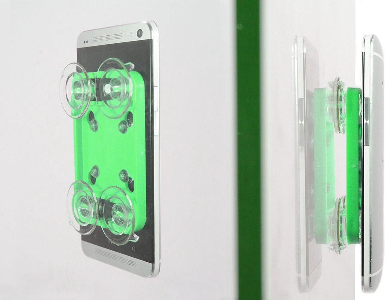 Alt view image 3 of 7 - Universal Smartphone Suction Mount for Taking Pictures and Video Neon Green. This Universal Mount is Operable with iPhone Samsung or Any Model of Smartphone Providing a Strong Hold!