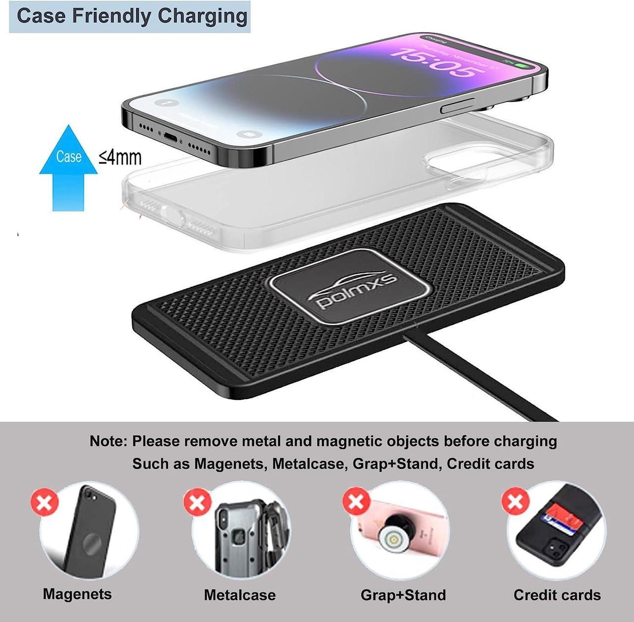 Alt view image 5 of 7 - Wireless Charger Wireless car Charger Charging pad 10W Wireless Phone Charger Fast Non Slip Charger for car Android Wireless Charging mat for Cell Phone Galaxy 21/20 NOTE10 S9S10 S8(C1Y)