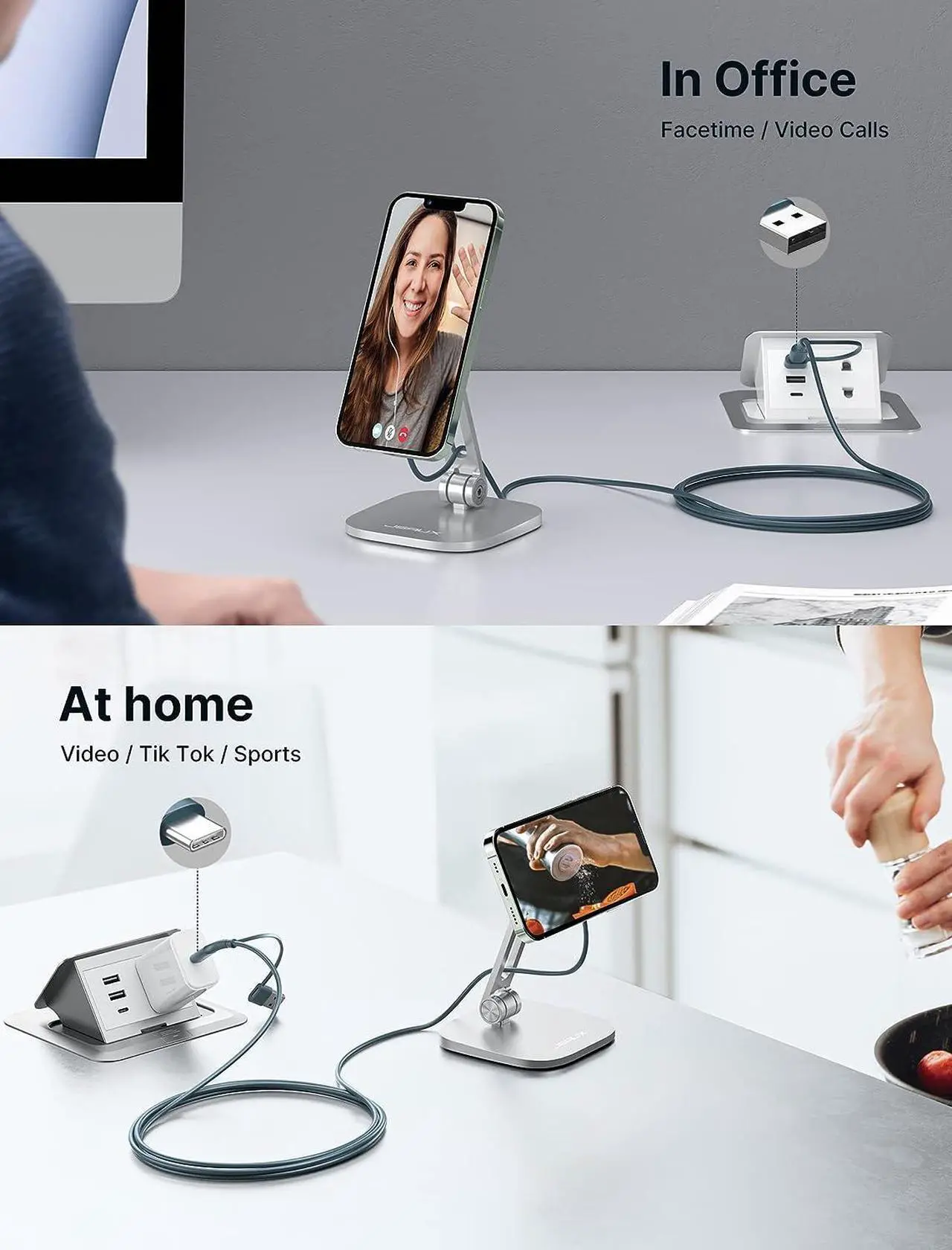 Alt view image 4 of 7 - Magnetic Wireless Charger Compatible with MagSafe Charger/iPhone 14/14 Pro/14 Plus/14 Pro Max/iPhone 13/13 Pro/13 Pro Max/13 Mini/iPhone 12 Mag Charger (Blue) with 20W PD Charger Block (White)