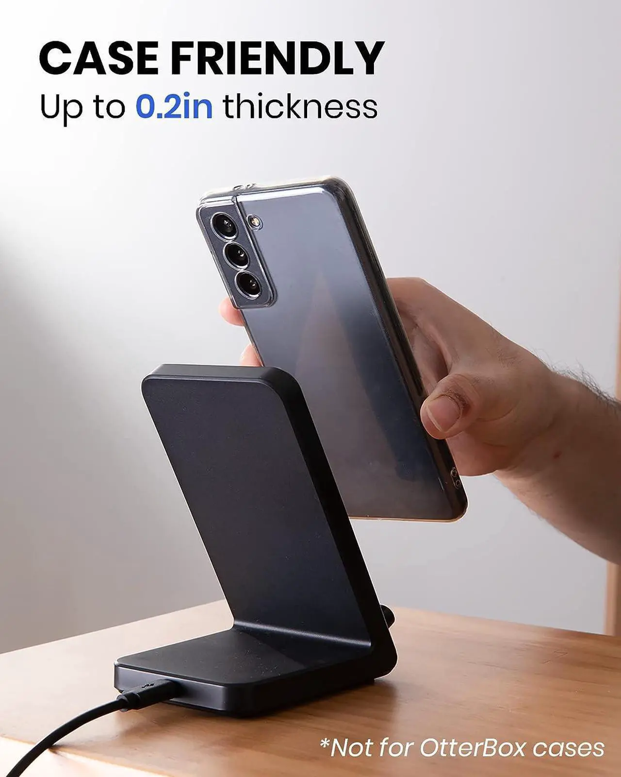 Alt view image 4 of 6 - Wireless Charger Wireless Phone Charger Samsung S22/S21/S20/S10/S9 +/Ultra Note 20/10/9 Wireless Charging Stand for iPhone 14/13/12 Pro Max/Pro/Mini SE 11 X XR XS MAX X 8 Plus (Adapter Included)