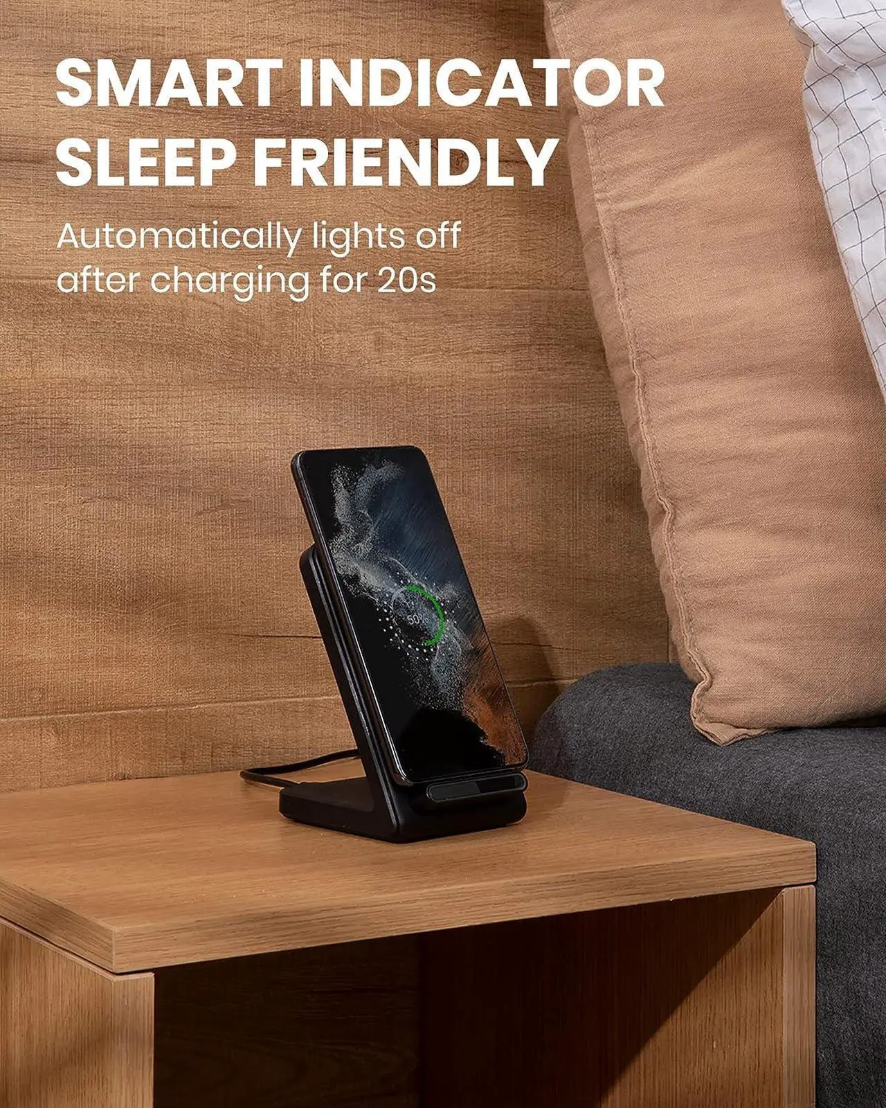 Alt view image 5 of 6 - Wireless Charger Wireless Phone Charger Samsung S22/S21/S20/S10/S9 +/Ultra Note 20/10/9 Wireless Charging Stand for iPhone 14/13/12 Pro Max/Pro/Mini SE 11 X XR XS MAX X 8 Plus (Adapter Included)