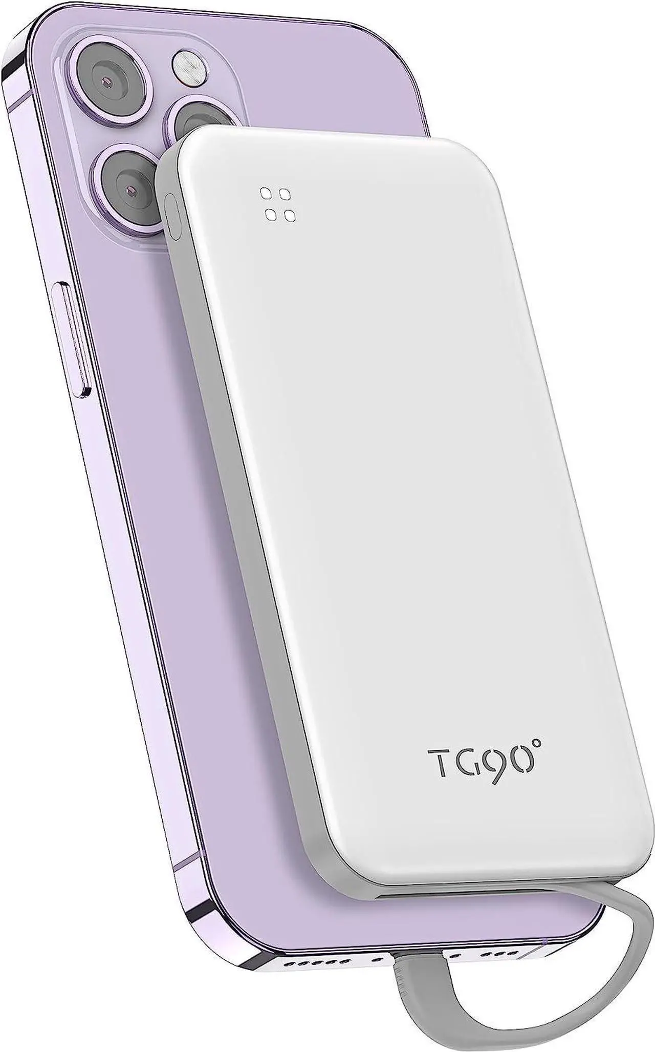 Main image of TG90° Power Bank Portable Charger with Built-in Cable, Ultra Compact 10000mah Portable Phone Charger Battery Pack Compatible with iPhone 14/14 Pro/13/13 Pro/12/12 Pro/11/11 Pro/X/XS/SE and More