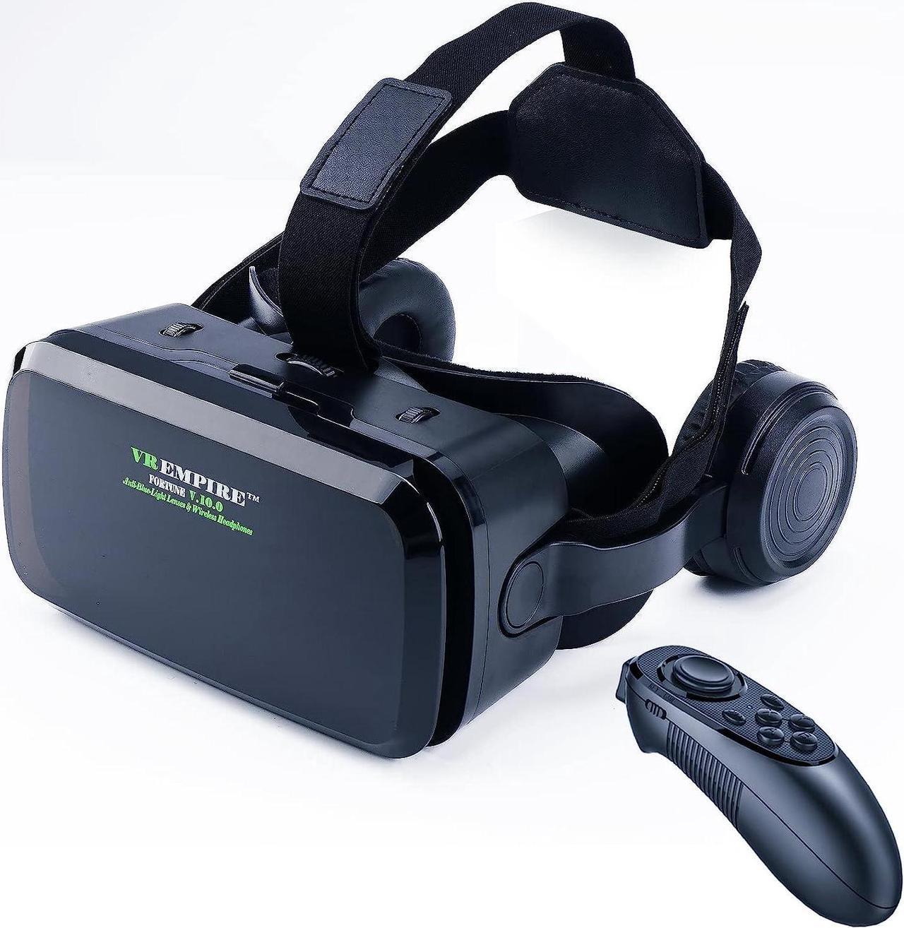 Main image of Cell Phone Virtual Reality (vr) headsets VR Headset Phone VR Headset VR Headset for iPhone VR Headsets for Phone with Wireless Earphones Anti-Blue Lights iPhone VR Headset (B+R)