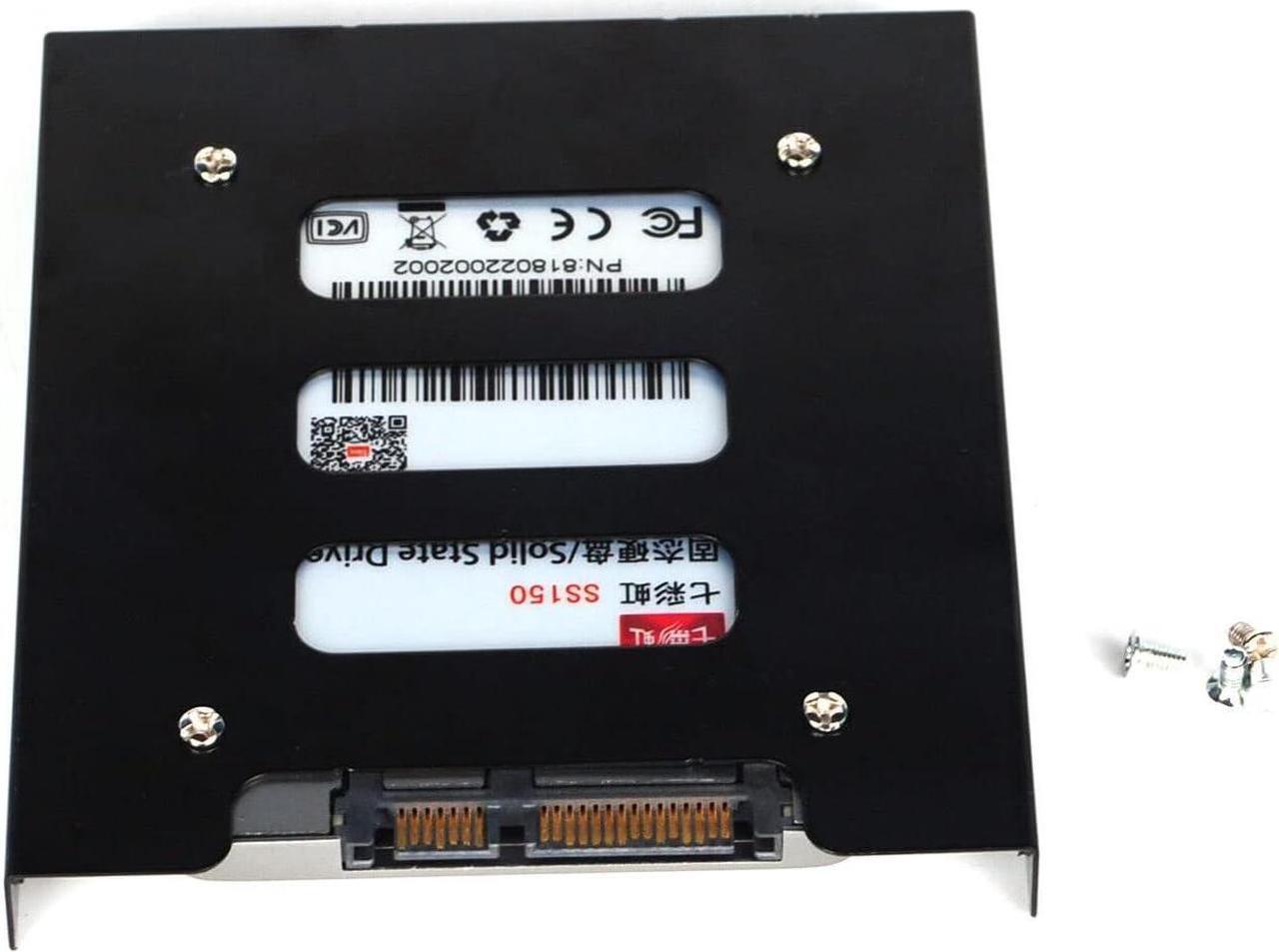 Alt view image 4 of 5 - 2.5 to 3.5 Hard Drive Adapter SSD Bracket 2.5 to 3.5 Adapter Metal Hard Drive Tray with Mount Screws SSD Mounting Bracket Universal Hard Drive Bracket 4 Pack