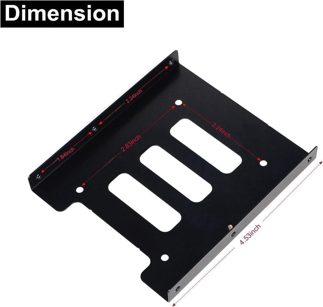 Alt view image 2 of 5 - 2.5 to 3.5 Hard Drive Adapter SSD Bracket 2.5 to 3.5 Adapter Metal Hard Drive Tray with Mount Screws SSD Mounting Bracket Universal Hard Drive Bracket 4 Pack