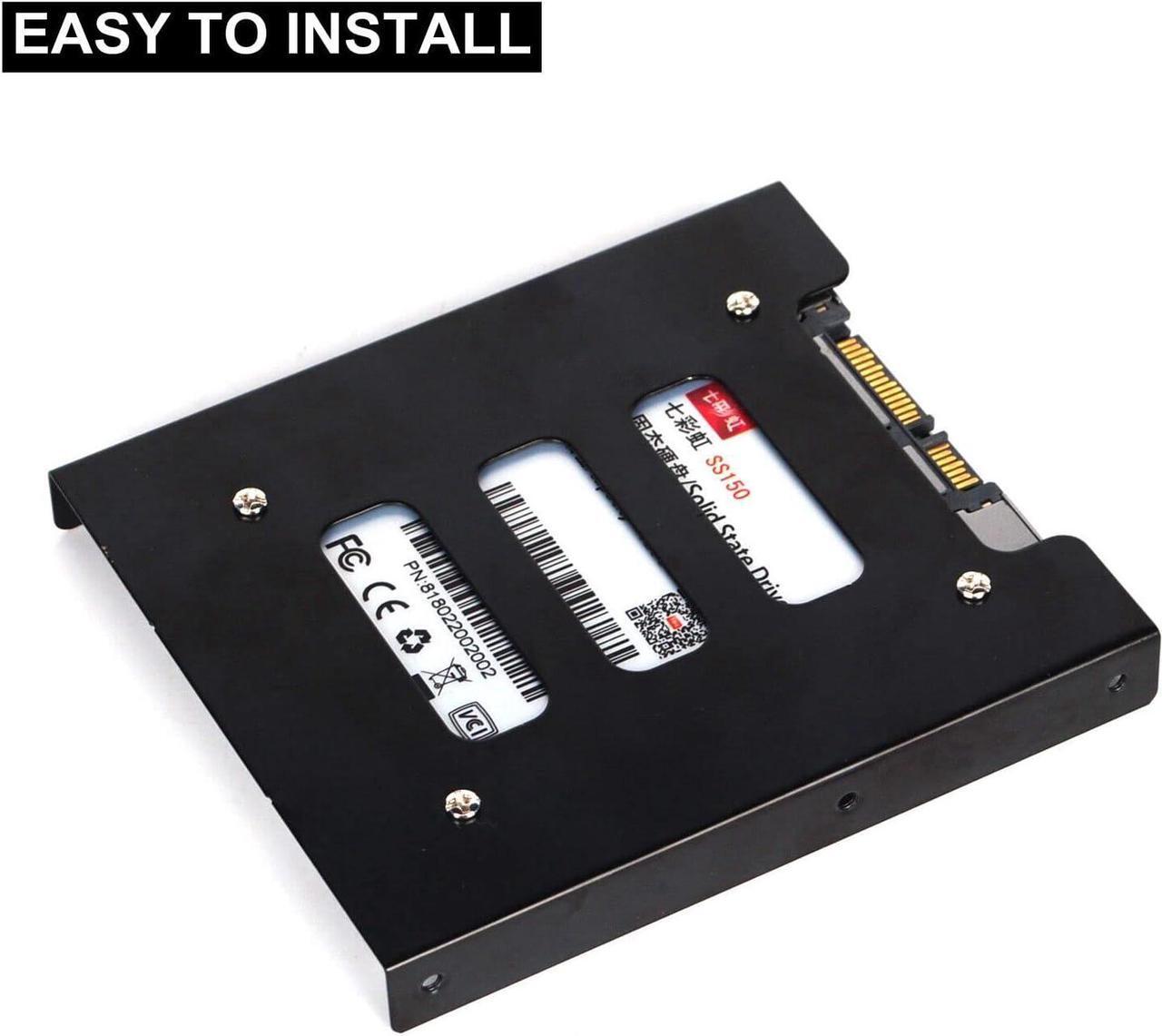 Alt view image 3 of 5 - 2.5 to 3.5 Hard Drive Adapter SSD Bracket 2.5 to 3.5 Adapter Metal Hard Drive Tray with Mount Screws SSD Mounting Bracket Universal Hard Drive Bracket 4 Pack