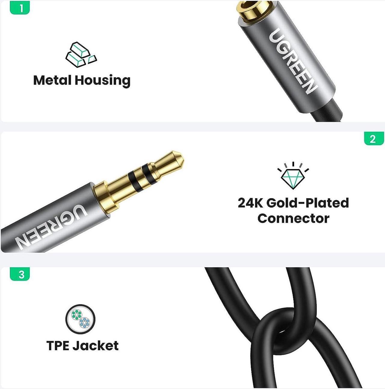 Alt view image 4 of 7 - Headphone Splitter 3.5mm Audio Stereo Y Splitter Aux Extension Cable Male to Female Dual Headphone Jack Adapter for Earphone Compatible with iPhone  iPad Tablet Laptop Black