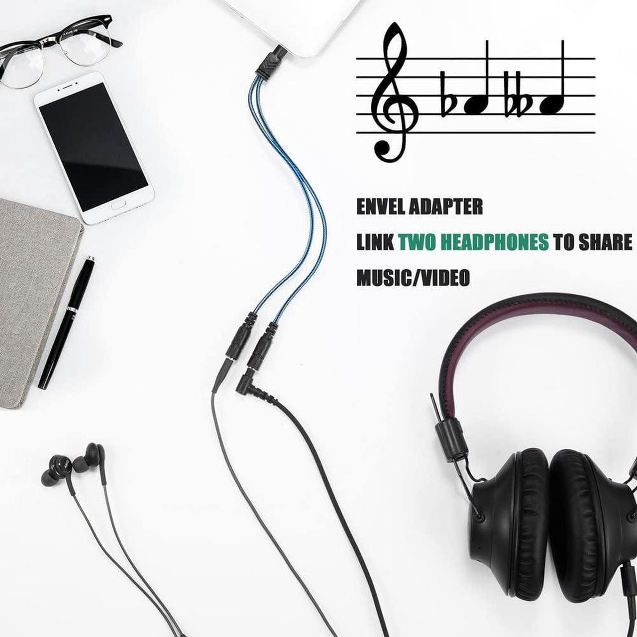 Alt view image 2 of 7 - Headphone Splitter for 2 Headphones 2 Way 3.5mm Adapter Aux Cable Mini Jack Male to Dual Female Stereo Audio Y Splitter Couple Adapter Compatible with iPad iPhone iPod MacBook PC Amplifier Speaker