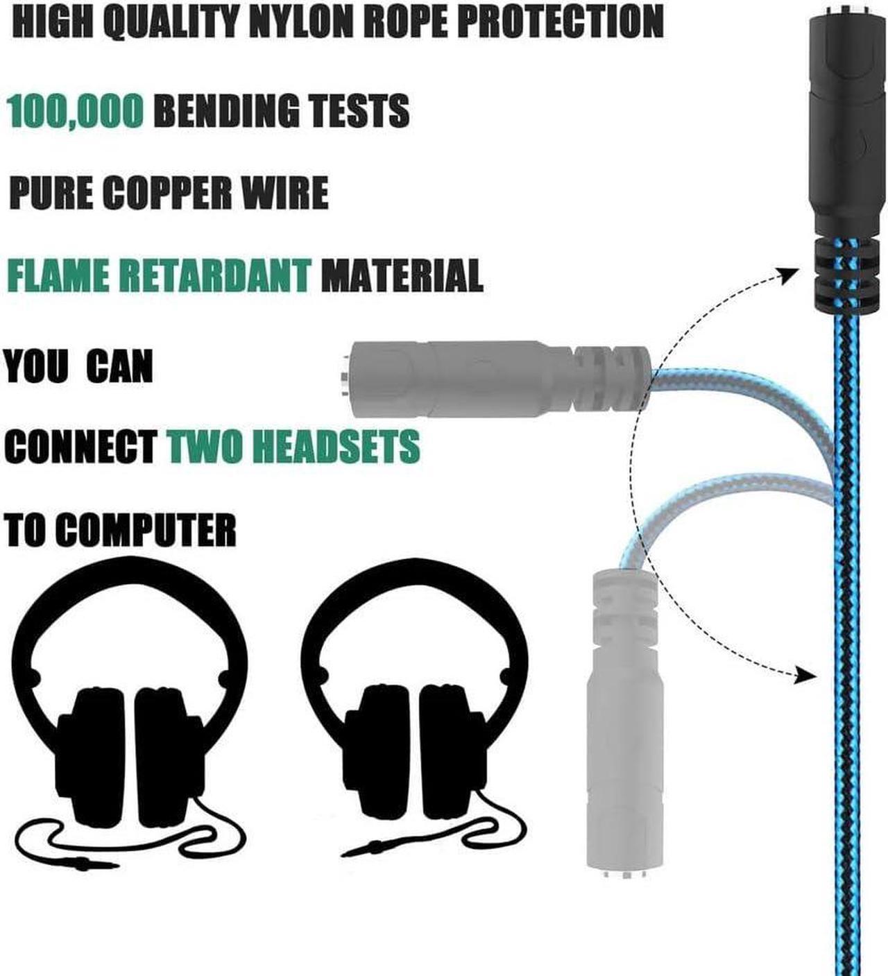 Alt view image 4 of 7 - Headphone Splitter for 2 Headphones 2 Way 3.5mm Adapter Aux Cable Mini Jack Male to Dual Female Stereo Audio Y Splitter Couple Adapter Compatible with iPad iPhone iPod MacBook PC Amplifier Speaker