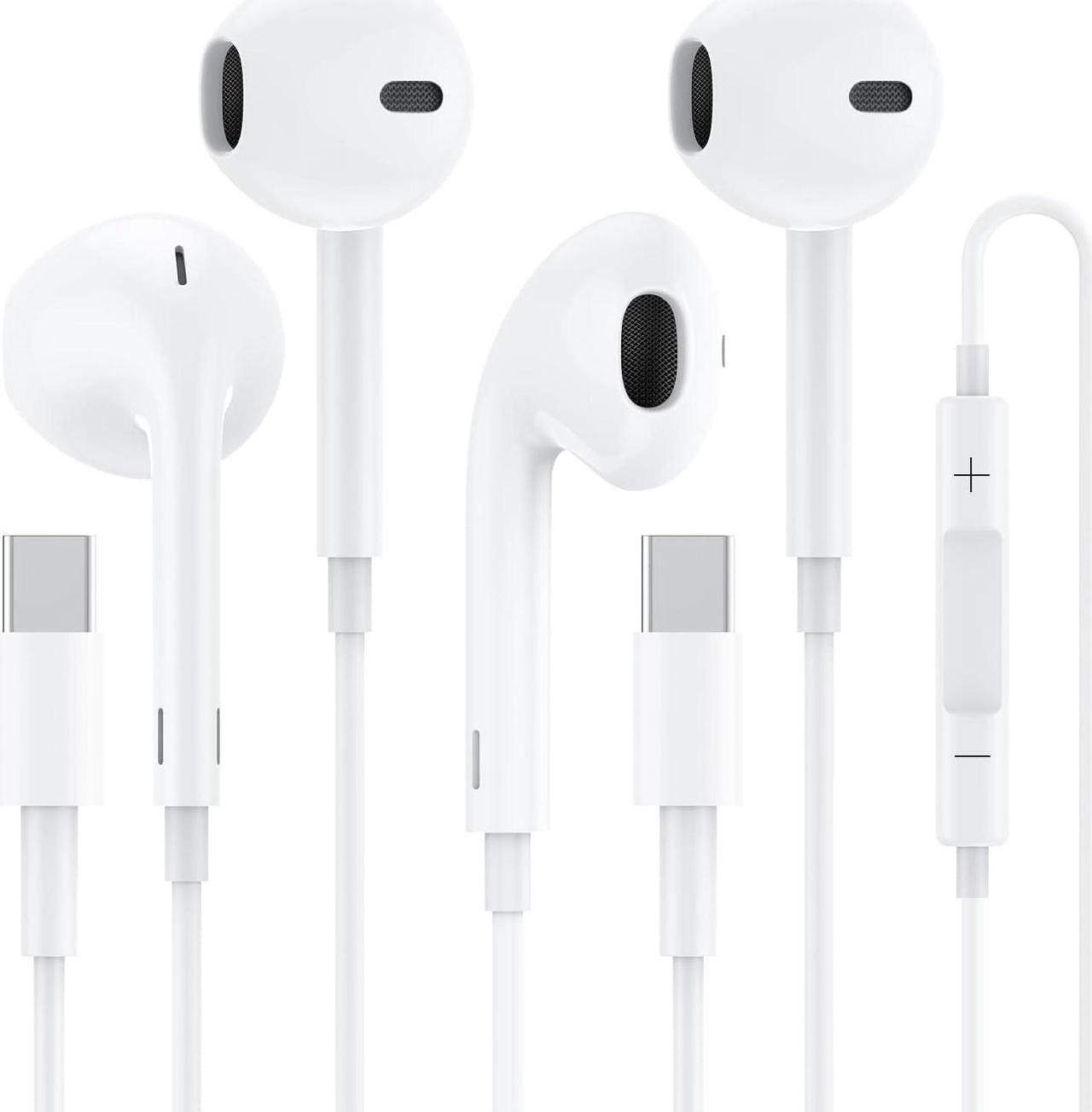 Main image of USB C Headphones Earbuds 2 Pack - Type C Wired Earphones with Microphone Volume Noise Cancelling Headsets for Samsung Galaxy S23/S22/S21/S20 Note 20 Google Pixel 7/6/6a/5/4 and Other USB-C Devices