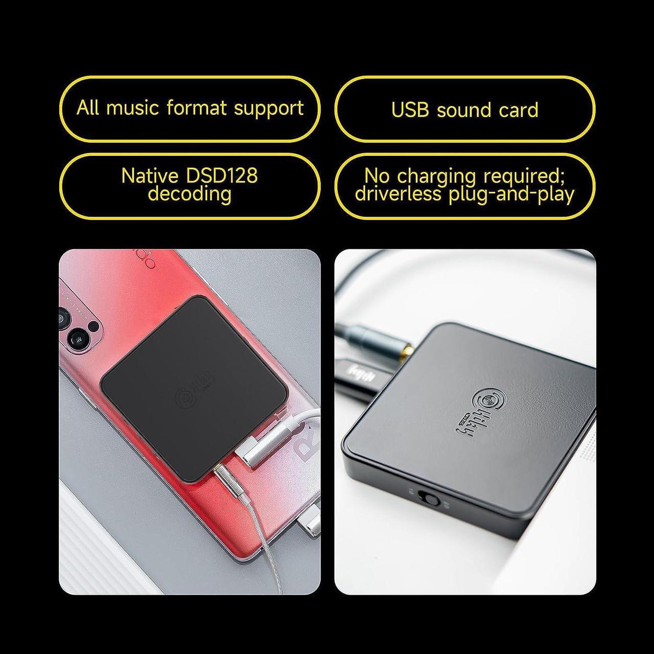 Alt view image 7 of 7 - FD1 hi res USB c dac amp Portable dac Headphone amp Mini dac dongle with Balanced Headphone Output for iPhone/Android/iOS/Mac/Windows