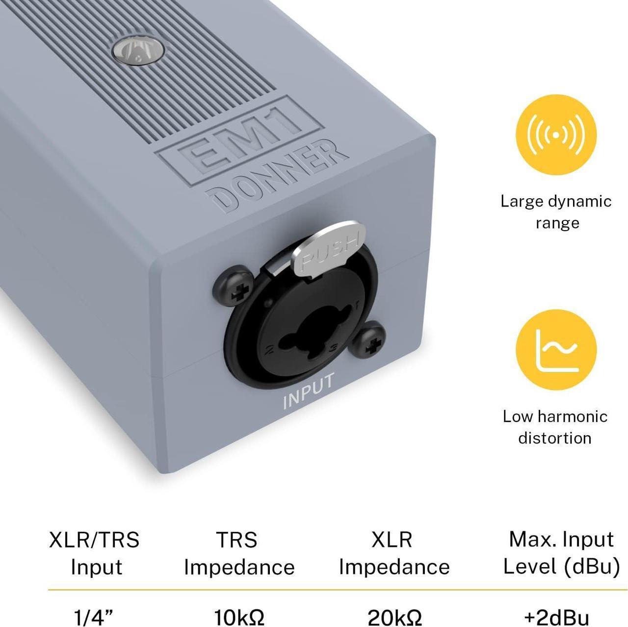Alt view image 4 of 7 - Headphone Amplifier DC 5V-1A, 3.5mm Rechargeable Portable in-Ear Monitor Amplifier with 8 to 250 Impedance, with 2 XLR and 1/4" TRS Inputs