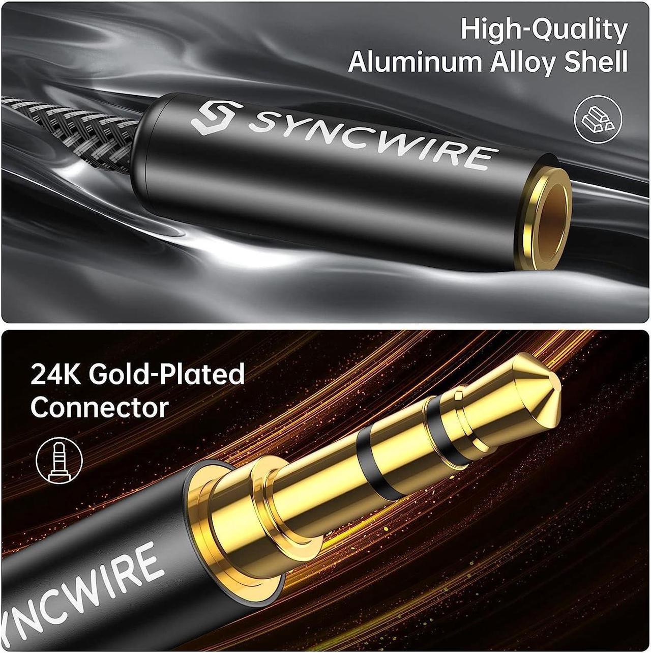 Alt view image 4 of 7 - Syncwire Headphone Splitter Nylon-Braided Extension Cable Audio Stereo Y Splitter (Hi-Fi Sound) 3.5mm Male To 2 Ports 3.5mm Female Headset Splitter for Phone PS4 Switch Tablets & More