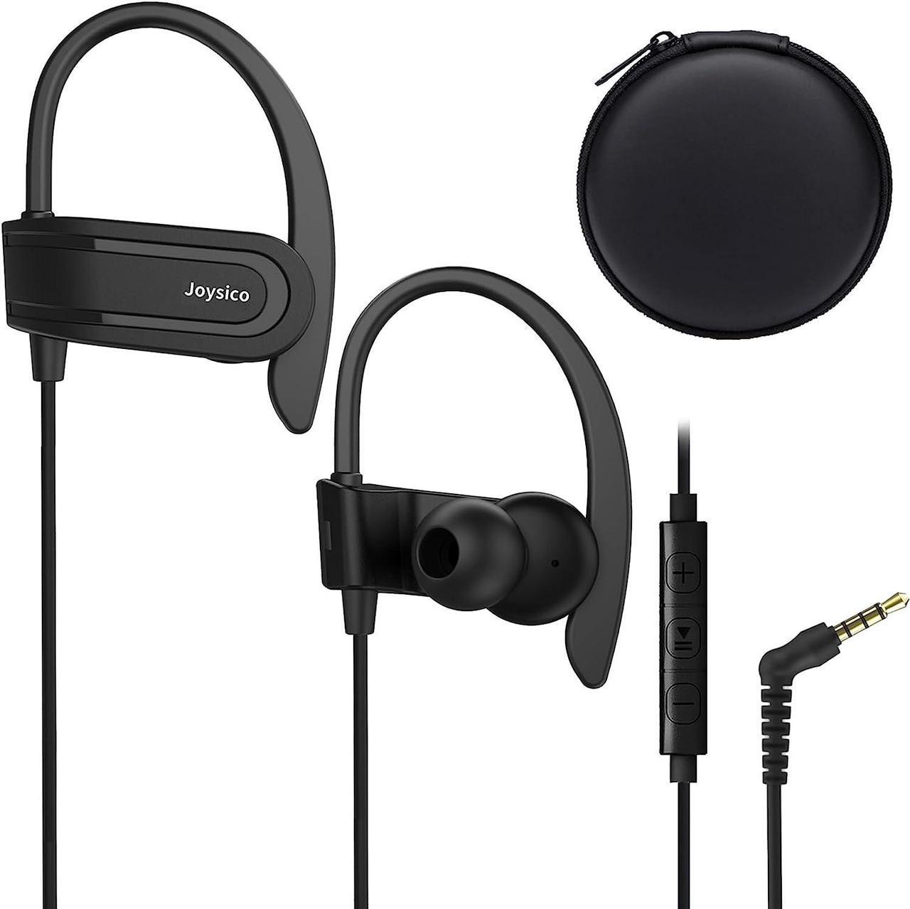Main image of Wired Over The Ear Earbuds with Microphone Volume Control Ear Hook and Case, Sweatproof Sport Earphones for Running Exercise Gym Workout, Wrap Around Headphones for Cellphones, Laptop, Tablet
