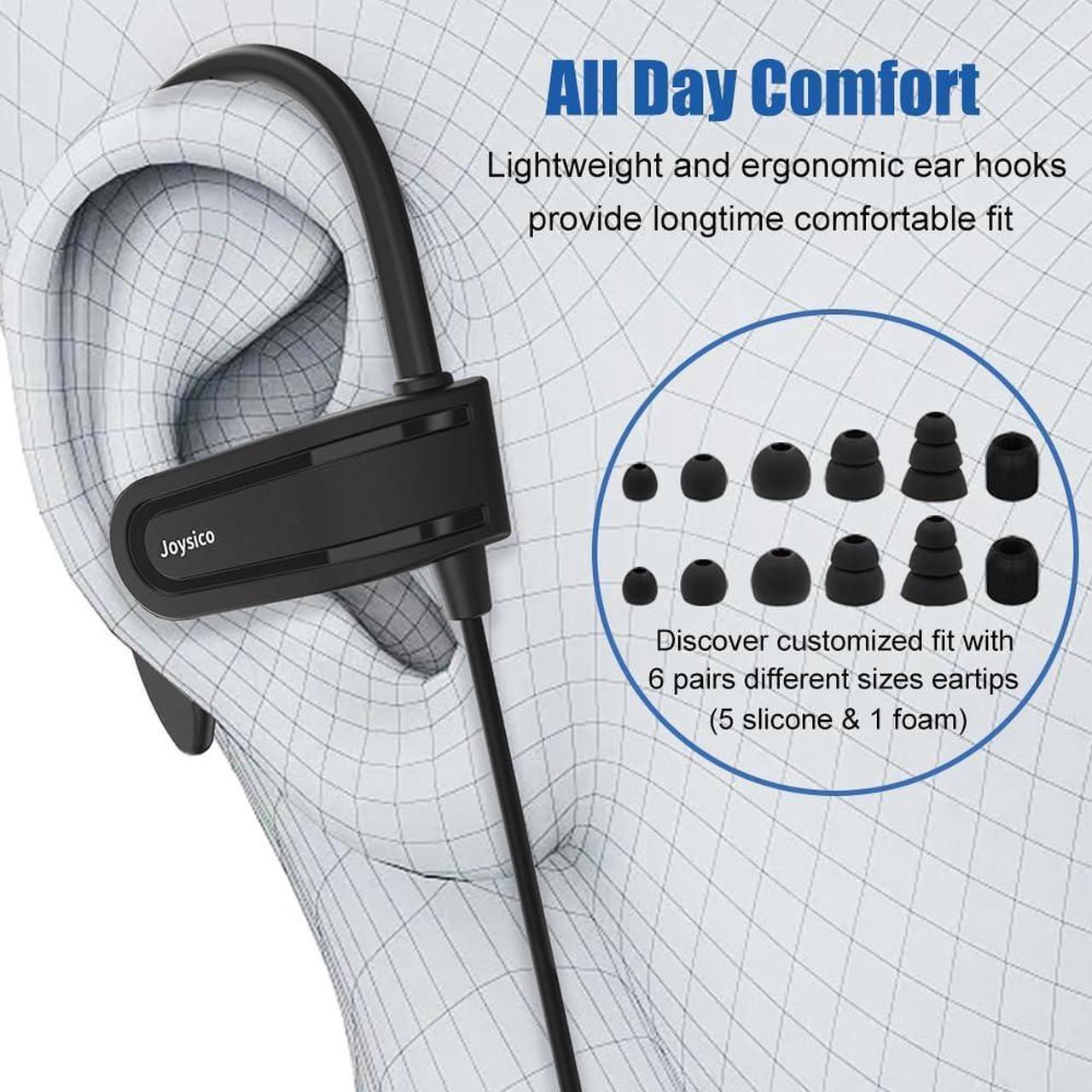 Alt view image 3 of 7 - Wired Over The Ear Earbuds with Microphone Volume Control Ear Hook and Case, Sweatproof Sport Earphones for Running Exercise Gym Workout, Wrap Around Headphones for Cellphones, Laptop, Tablet