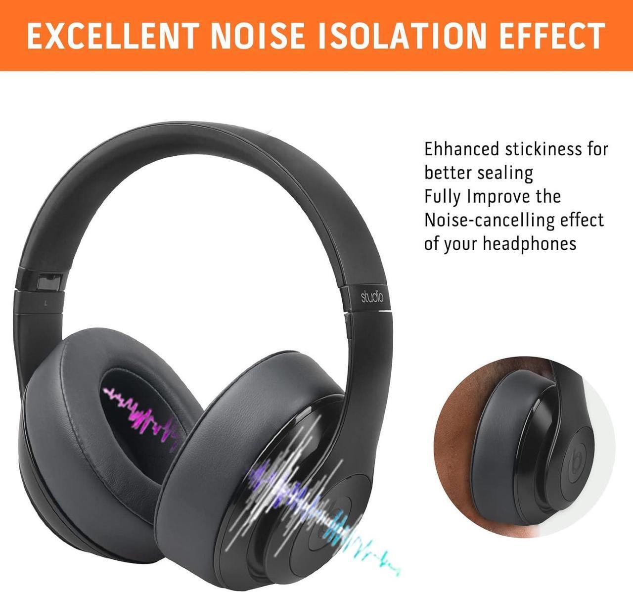 Alt view image 5 of 7 - GVOEARS Replacement Ear Pads for Beats Studio 3 Ear Cushions for Beats Studio 2&Studio 3 Wired & Wireless Not Fit Beats Solo On-Ear Headphone with Stronger 3M Adhesive Tape Thicker Memory Foam(Grey)