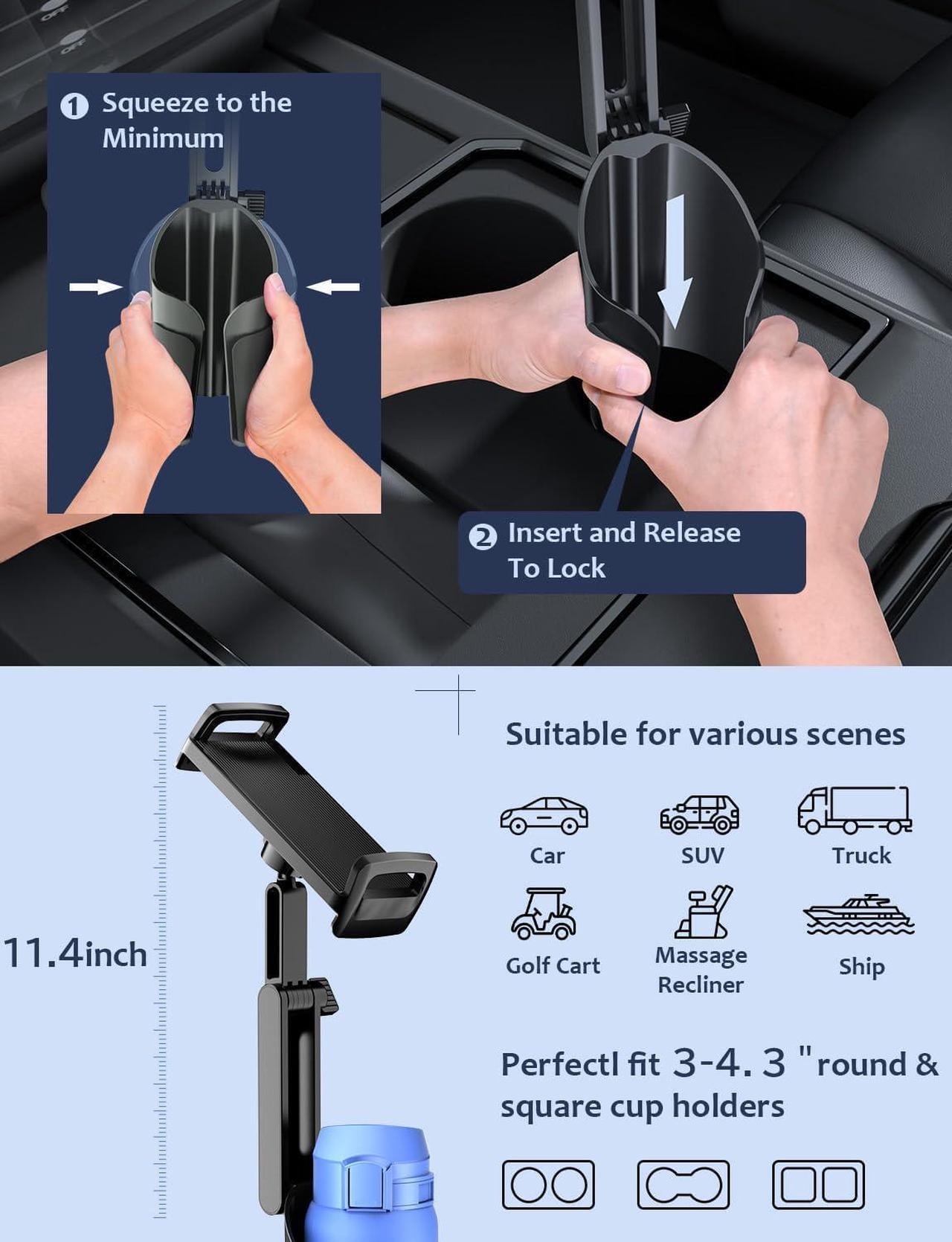 Alt view image 4 of 7 - Cup Holder Tablet Mount for iPad: Car Cup Holder Tablet Stand with Adjustable Arm for Truck Compatible with iPad Pro Air Mini | Galaxy Tab | Kindle Fire HD or Other 4.7-12.9 Devices