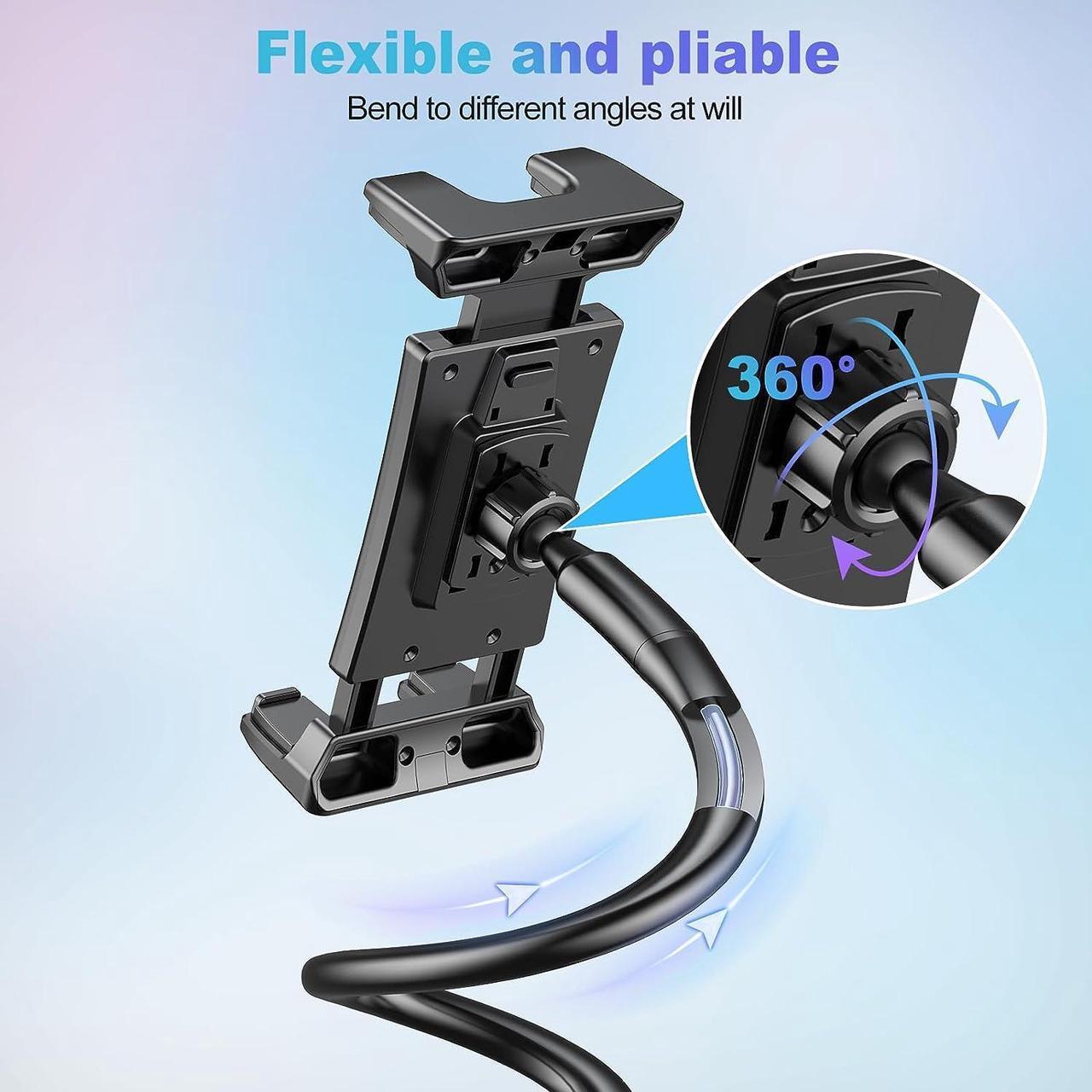 Alt view image 3 of 6 - Tablet Holder for Car Long Arm Gooseneck iPad Holder for Car Dashboard/Windshield/Air Vent Mount Strong TPU Suction Cup Tablet Stand 360 Rotation for 7- 12.9 Tablet 2 Lengths Arm