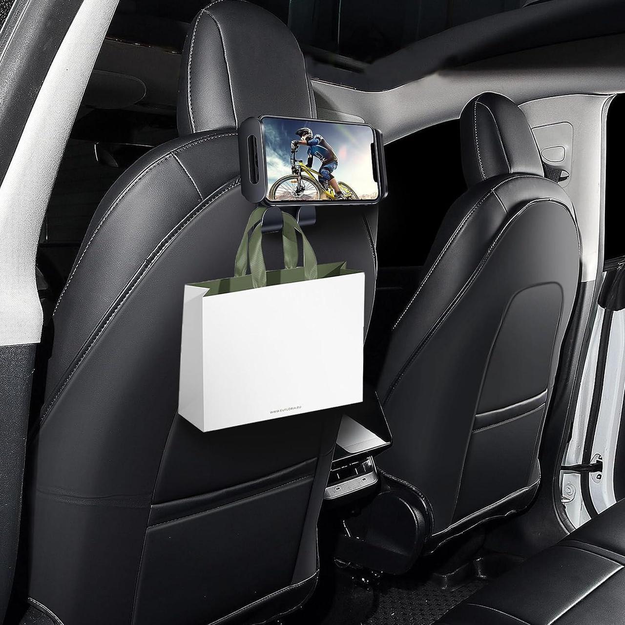 Main image of Upgrade Car iPad Holder for Tesla Model 3 Model y Angle Adjustable Stretchable Headrest Mount Tablet Mount for Car Phone Holder Interior Accessories Fit for 4.7-12.9 DeviceBlack