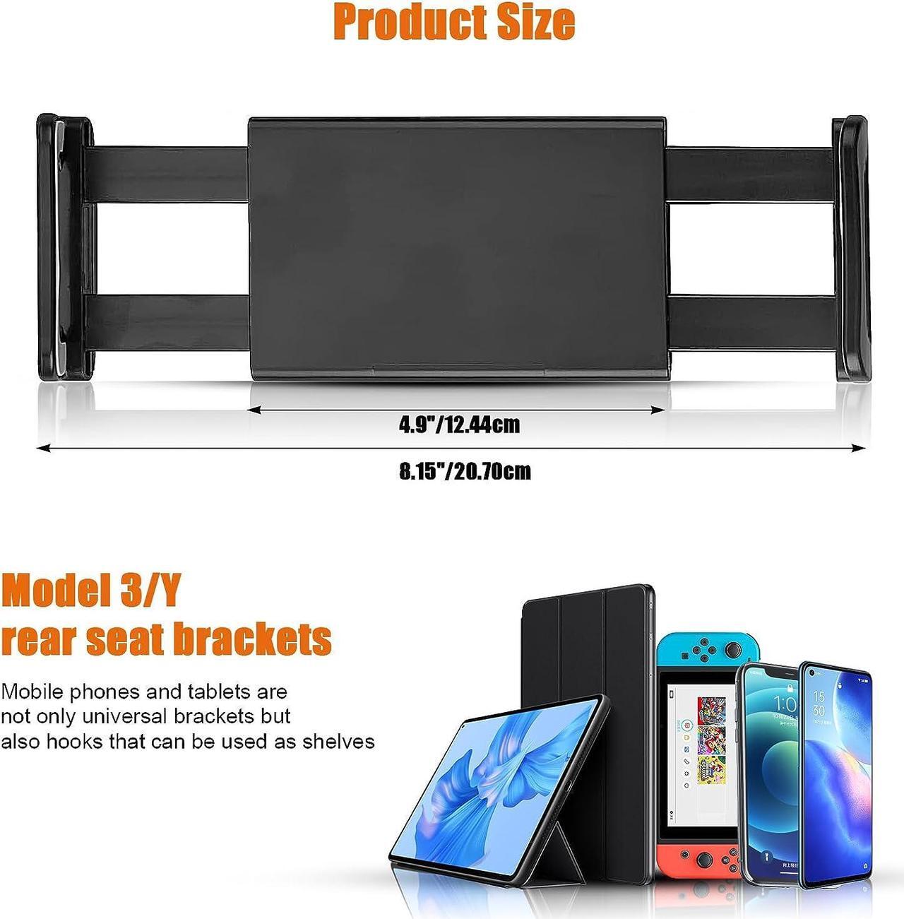 Alt view image 2 of 7 - Upgrade Car iPad Holder for Tesla Model 3 Model y Angle Adjustable Stretchable Headrest Mount Tablet Mount for Car Phone Holder Interior Accessories Fit for 4.7-12.9 DeviceBlack
