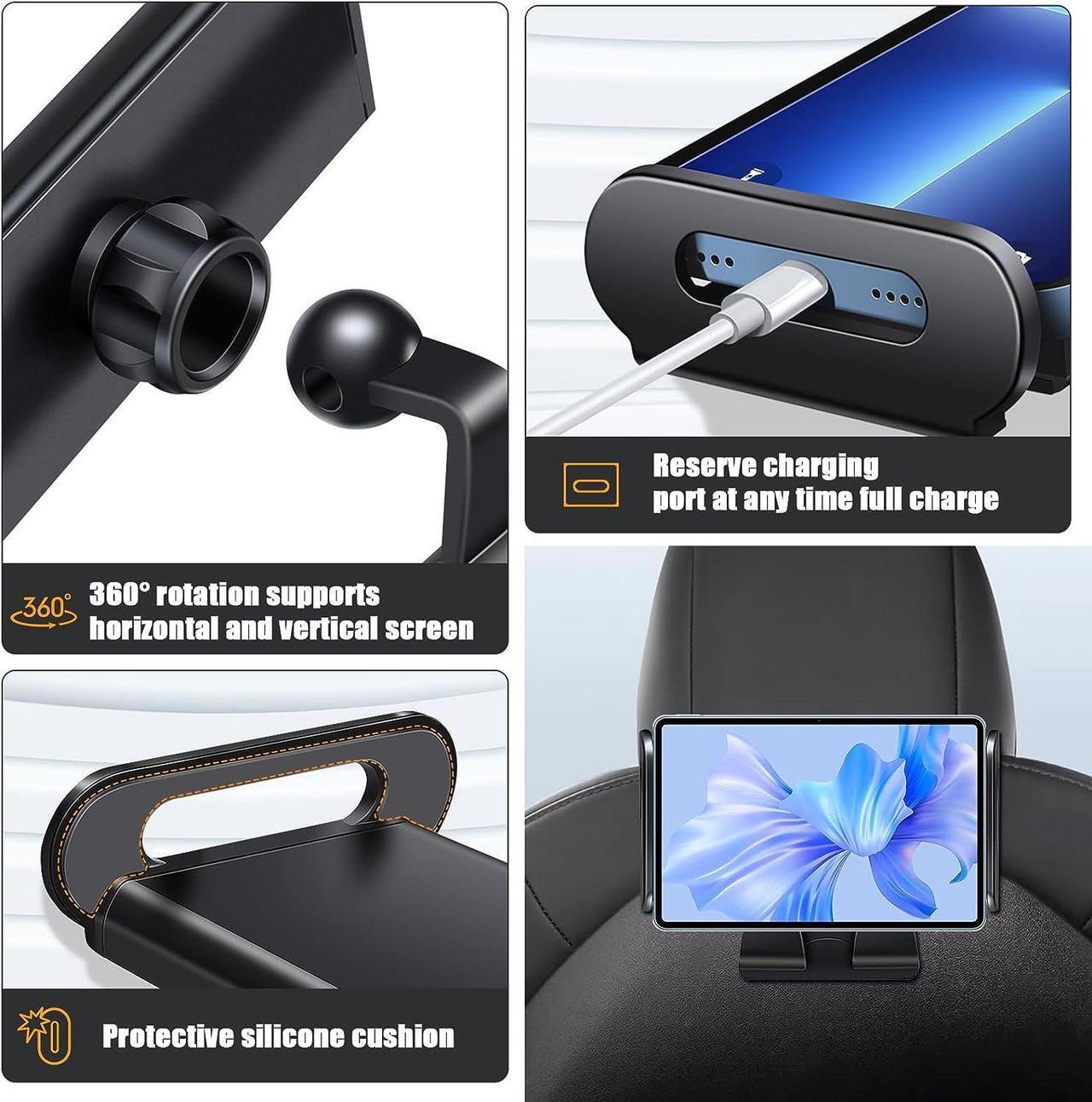 Alt view image 3 of 7 - Upgrade Car iPad Holder for Tesla Model 3 Model y Angle Adjustable Stretchable Headrest Mount Tablet Mount for Car Phone Holder Interior Accessories Fit for 4.7-12.9 DeviceBlack