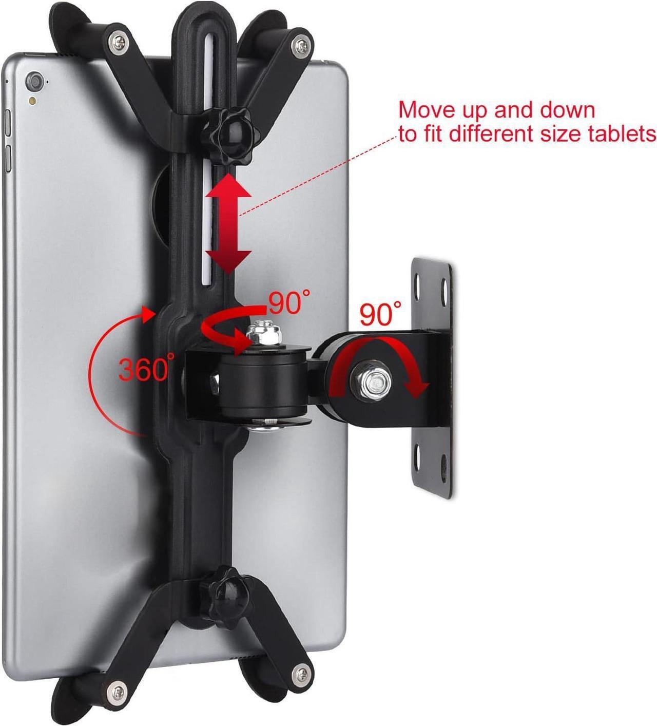 Alt view image 5 of 7 - Tablet Wall Mount Holder for iPad 7 to 12.9 Inch Tablets Galaxy Tabs Fire Slate 360Adjustment Tablet Mount for Factory Show Display Kiosk POS Store (Black)