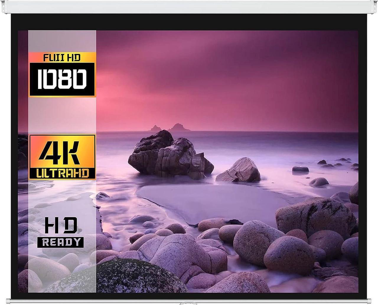 Main image of ProHT 84 Manual Projection Screen (05350) 16:9 Aspect Ratio Pull Down Projector Screen Matte White Home Theater/Cinema or Presentation Platform Suitable for HDTV/Sports/Movies/Presentations