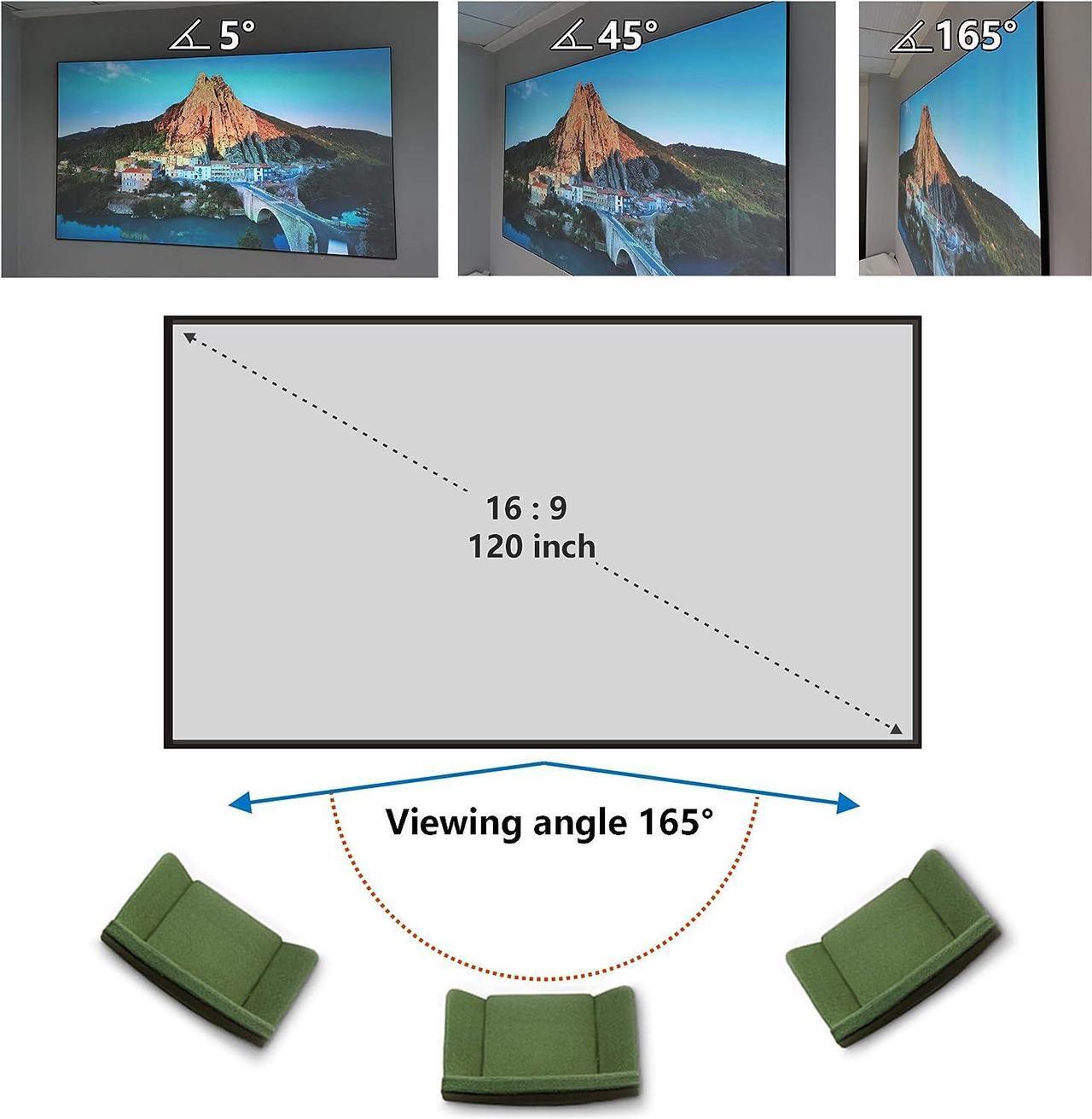 Alt view image 4 of 5 - Projector Screen DIY Elastic Polyester Material 59x105 inch for Max 130 inch 16:9 Projection Screen Economical Black Backing 4K Ultra HD Front Projection Textile Fabric
