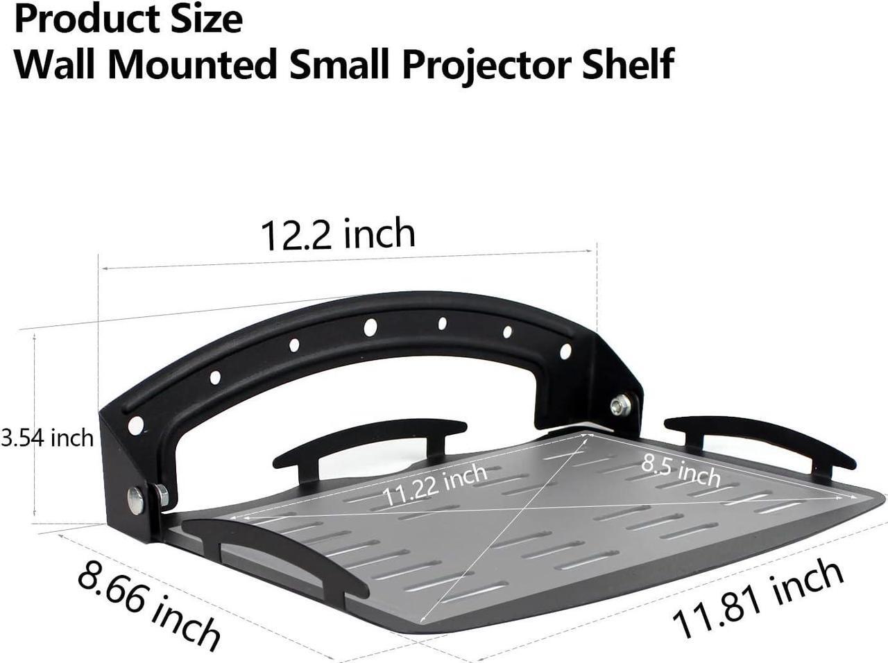 Alt view image 3 of 7 - Floating Shelf for Projector Wall Mount No Drilling Small Wall Mount Projector Stand 90-Degree Foldable Loading Capacity 8.8lbs Wall Mount Shelf for Projector Router DVD Player (Black)