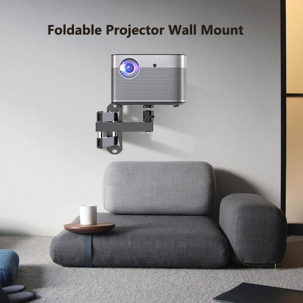 Alt view image 2 of 6 - Foldable Projector Wall Mount Universal Adjustable Wall Projector Mount 1/4 Screw Size MA1330YT