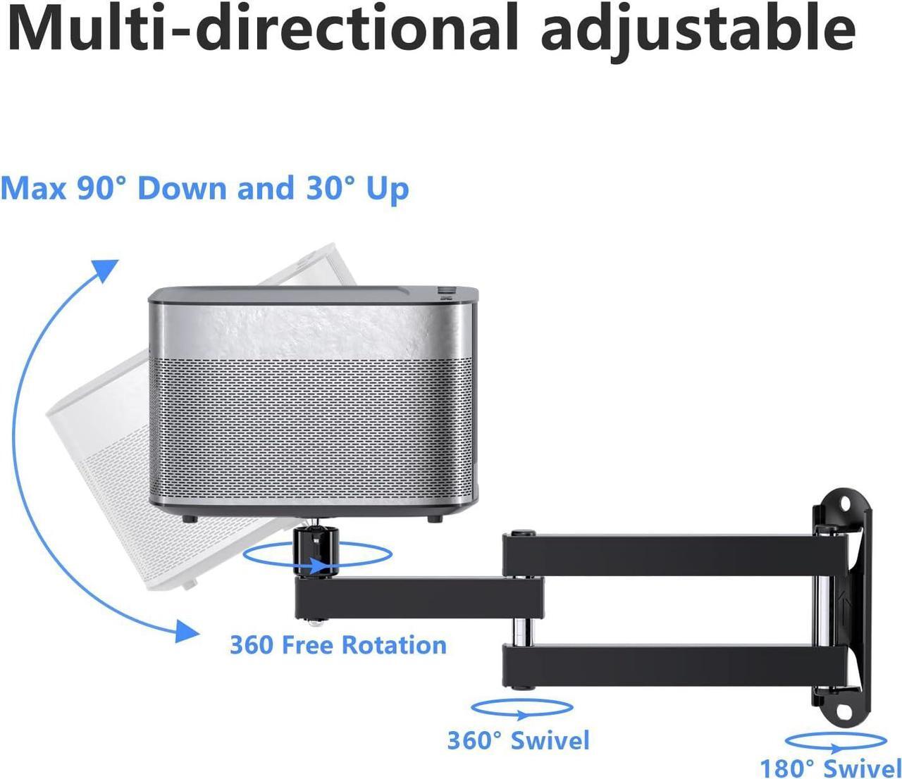 Alt view image 6 of 6 - Foldable Projector Wall Mount Universal Adjustable Wall Projector Mount 1/4 Screw Size MA1330YT