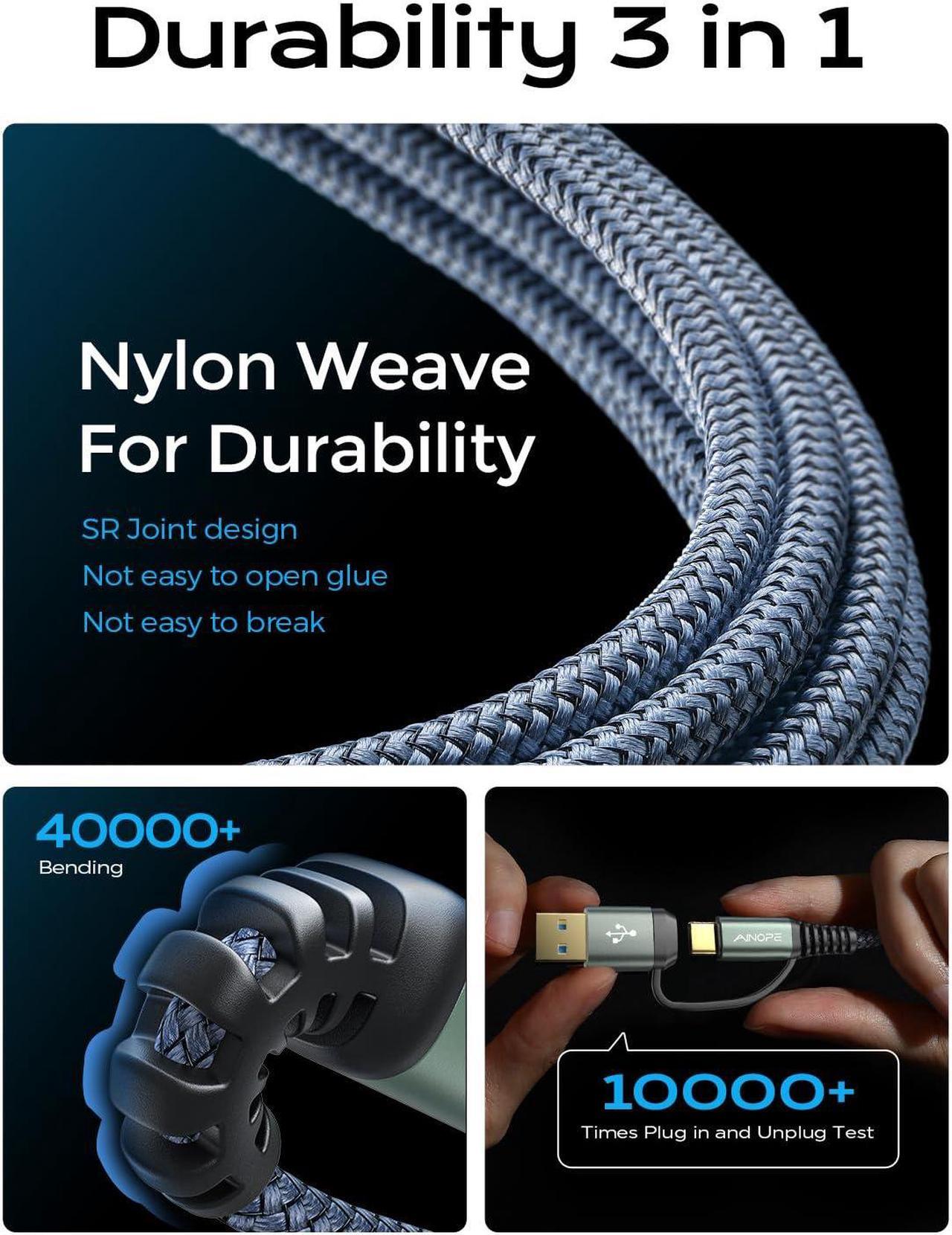 Alt view image 7 of 7 - Printer Cable USB C Printer Cable [Plug and Play] USB A/C to USB-B 2.0 New-Nylon Braided Never Rupture Printer Cable to USB for HP Canon Epson Dell Brother Yamaha Piano MIDI Controller