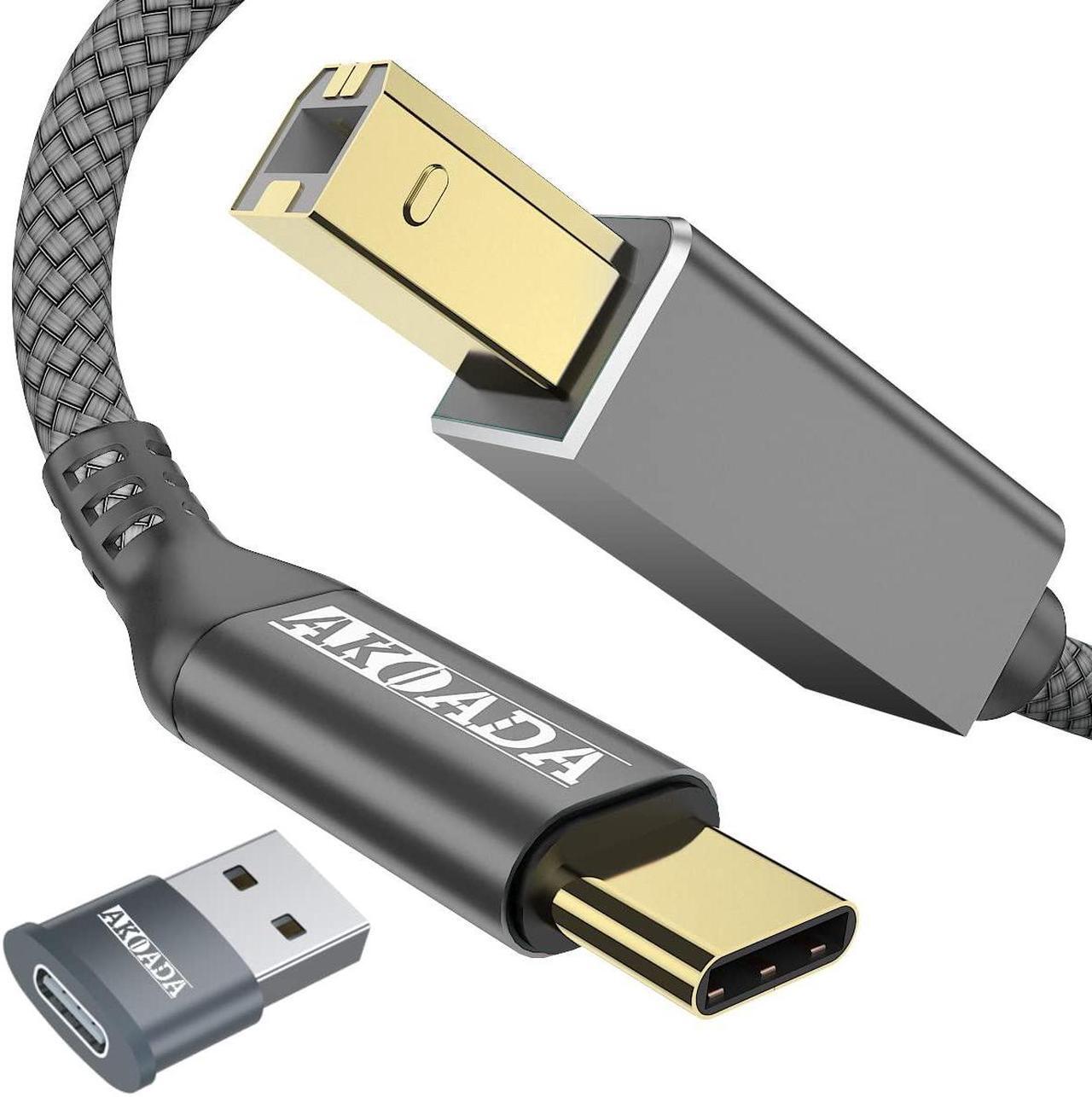 Main image of USB C Printer Cable 15ft USB B To USB C Cable Compatible With MIDI Piano MacBook Pro iPad Pro HP Canon Printers Lexmark Brother Xerox MacBook Air And More Type-C Devices/Laptops (Grey)