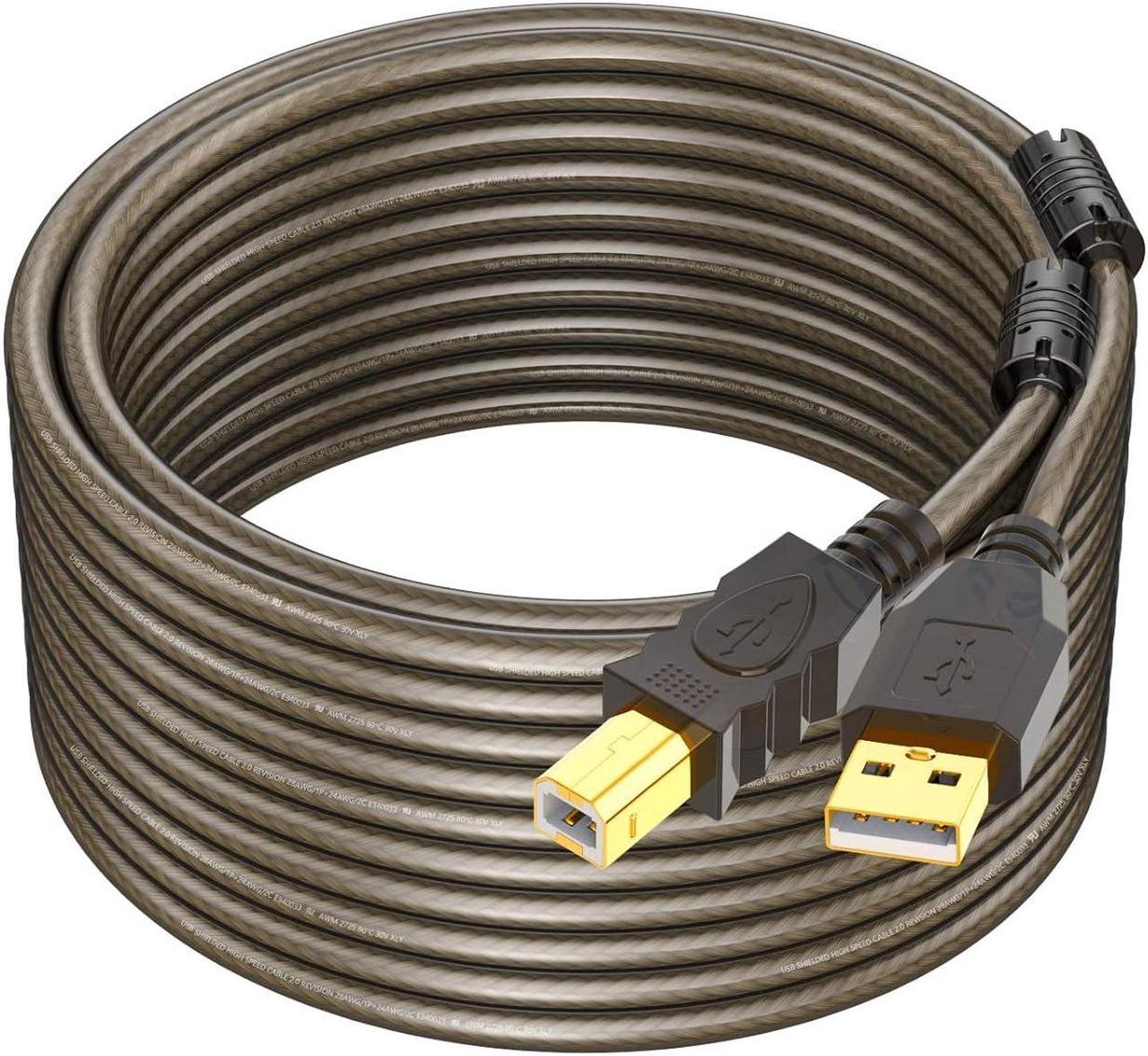 Main image of Printer Cable 15ft USB 2.0 USB A to B Printer Cord High Speed USB Printer Cable Printer USB Cable Compatible with HP Canon Dell Epson Xerox Printers