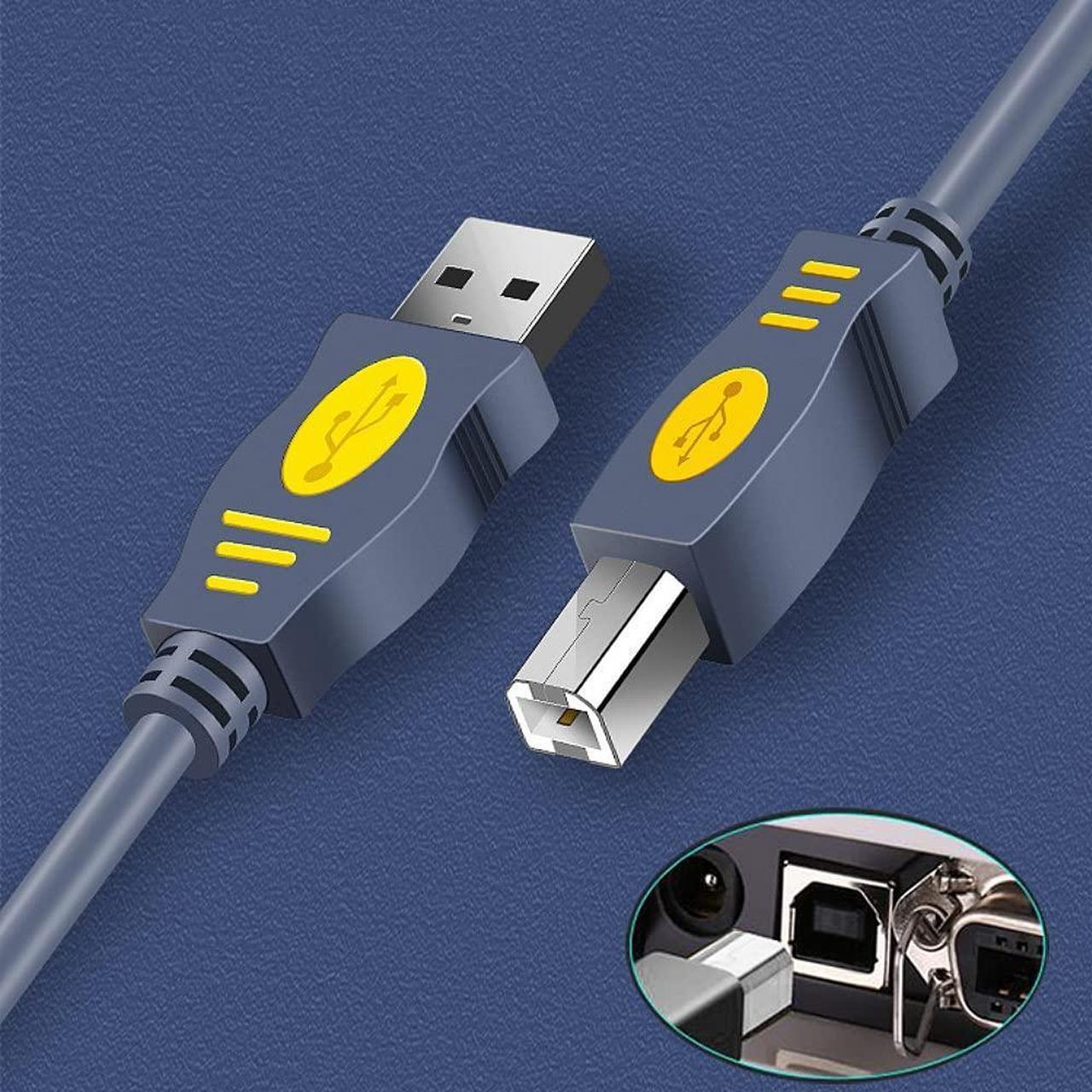 Alt view image 5 of 6 - USB 2.0 Printer Cable for Canon Pixma MG3620 Epson EcoTank ET-2800 ET-2850 ET-4800 HP DeskJet 2723e Brother 10 Feet