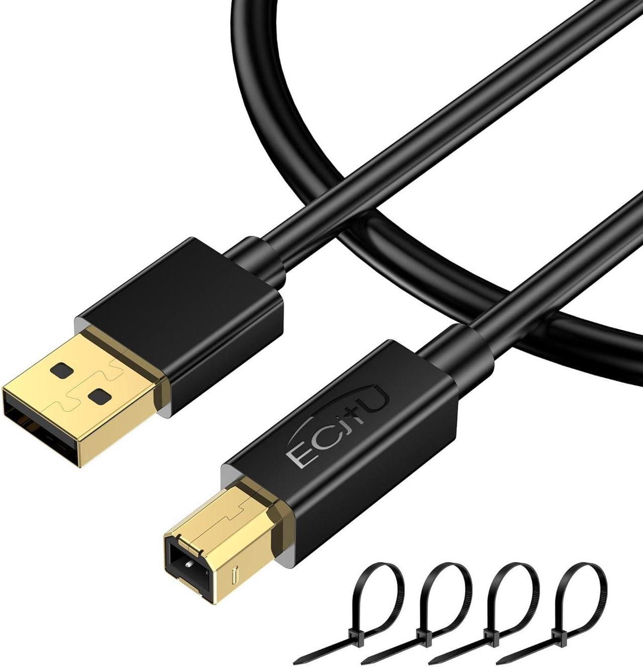 Main image of USB 2.0 Printer Cable 6FT(1 Pack) Printer Cord A Male to B Male Replacement Cable for Mice Keyboards Printers and Cameras Compatible for HP Canon Dell Epson Lexmark Xerox Samsung Brother