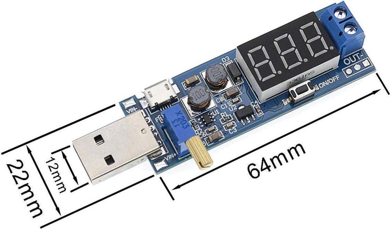 Alt view image 4 of 7 - 2PCS USB Buck Boost Converter Adjustable Step UP Step Down Power Supply Module Voltage Regulator DC-DC 5V to 3.3V 9V 12V 18V 24V