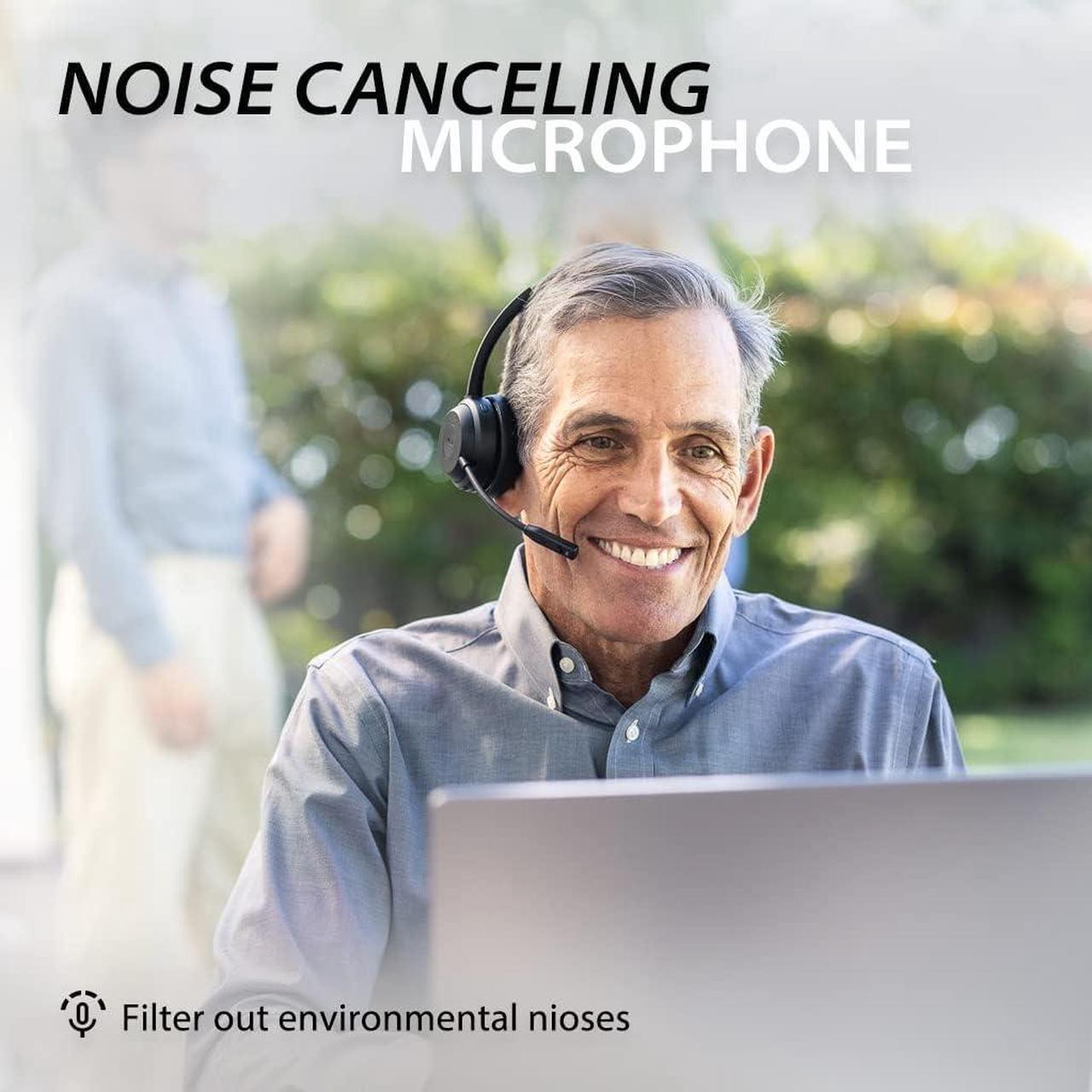 Alt view image 2 of 6 - Alto Solo - Qualcomm Bluetooth 5.1 Wireless Headset with CVC Noise-Canceling Microphone for PC Computer Laptop Phone & Truckers with Mute Switch Charging Dock and Wired Headphones Mode