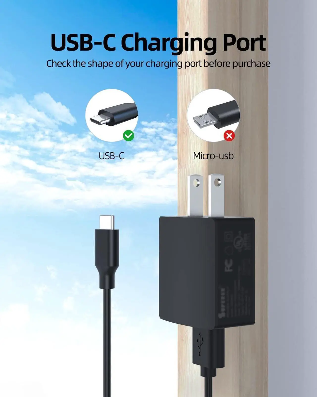 Alt view image 3 of 7 - 5Ft USB C AC Charger Fit for Samsung Galaxy A03S A02s A01 SM-A025 SM-A037 SM-S134 USB C Phone Fast Charging Adapter Supply Power Cord Cable