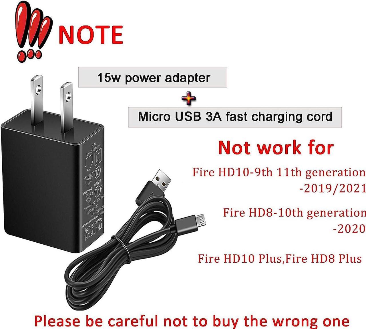 Alt view image 2 of 6 - 15W Fast Charger 10Ft Extra Long Micro USB Cable for Charging Fire HD 7 8 10(1st-8th Generation 2010-2018) Kindle Fire HD HDX 78.99.7 Kindle E-Reader Oasis Paperwhite